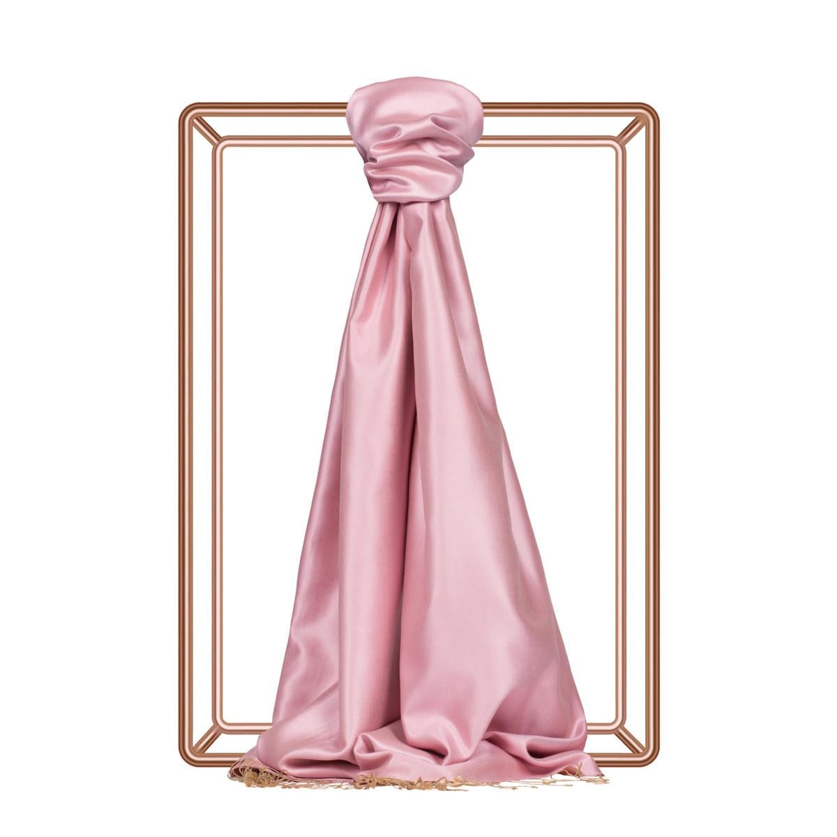 İpekevi Şeker Pembe Çift Taraflı İpek Şal