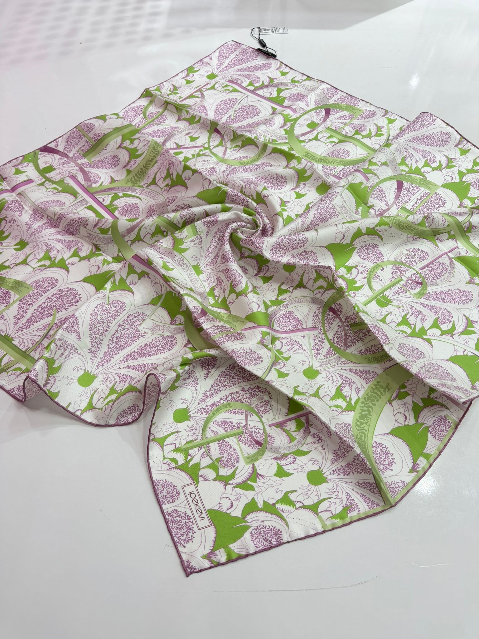 İpekevi Yeni Sezon Desenli Twill İpek Eşarp 01