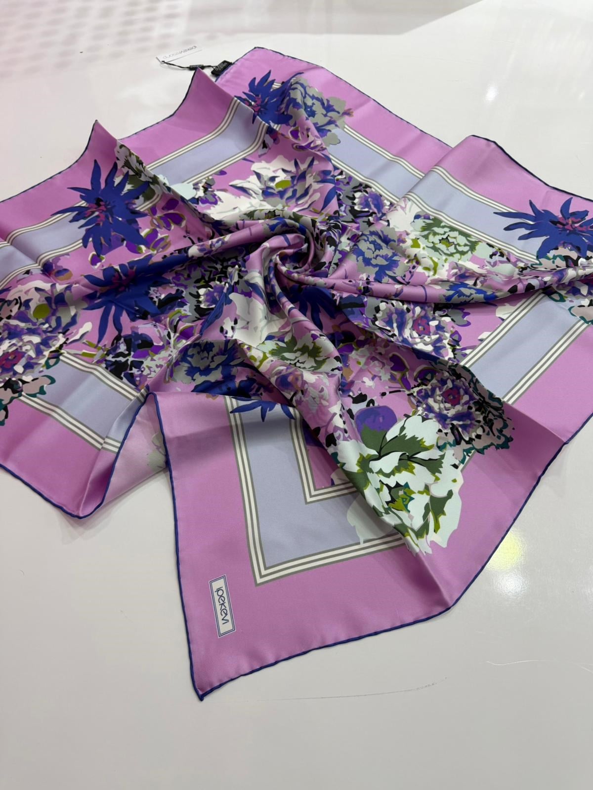 İpekevi Yeni Sezon Desenli Twill İpek Eşarp 02