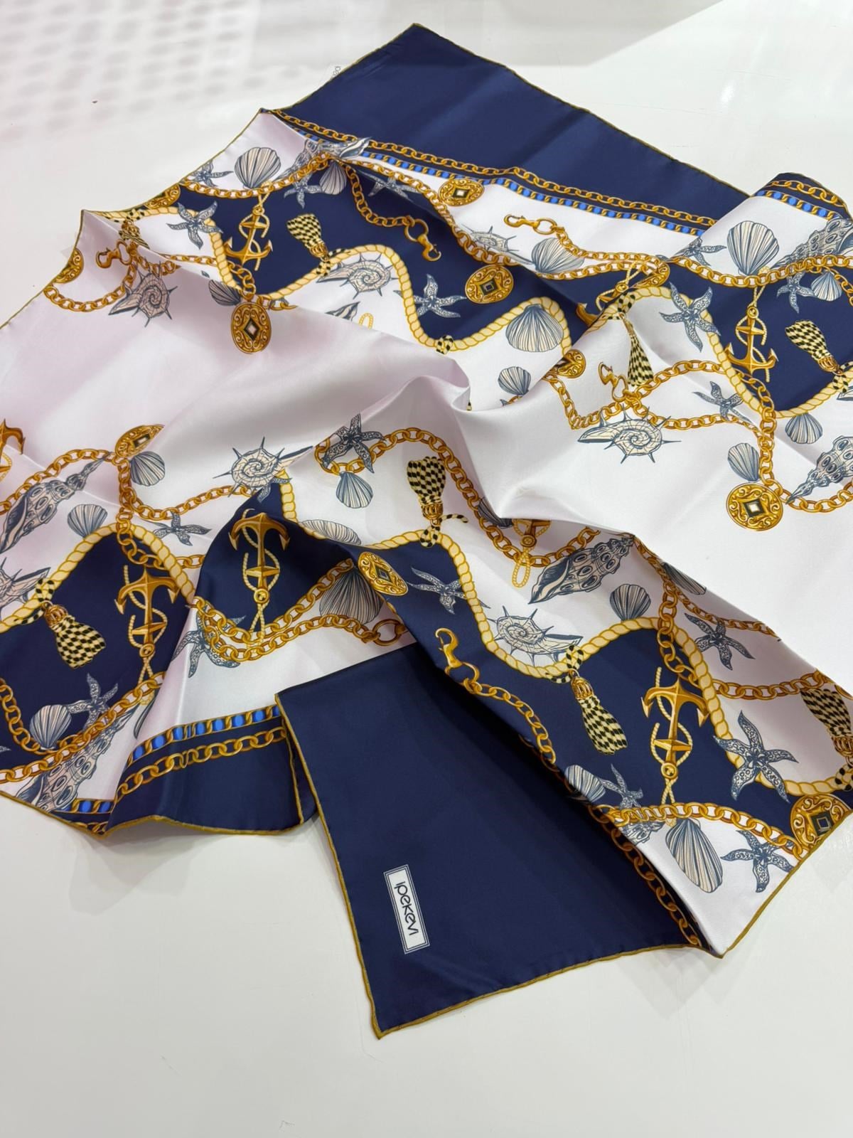 İpekevi Yeni Sezon Desenli Twill İpek Eşarp 01