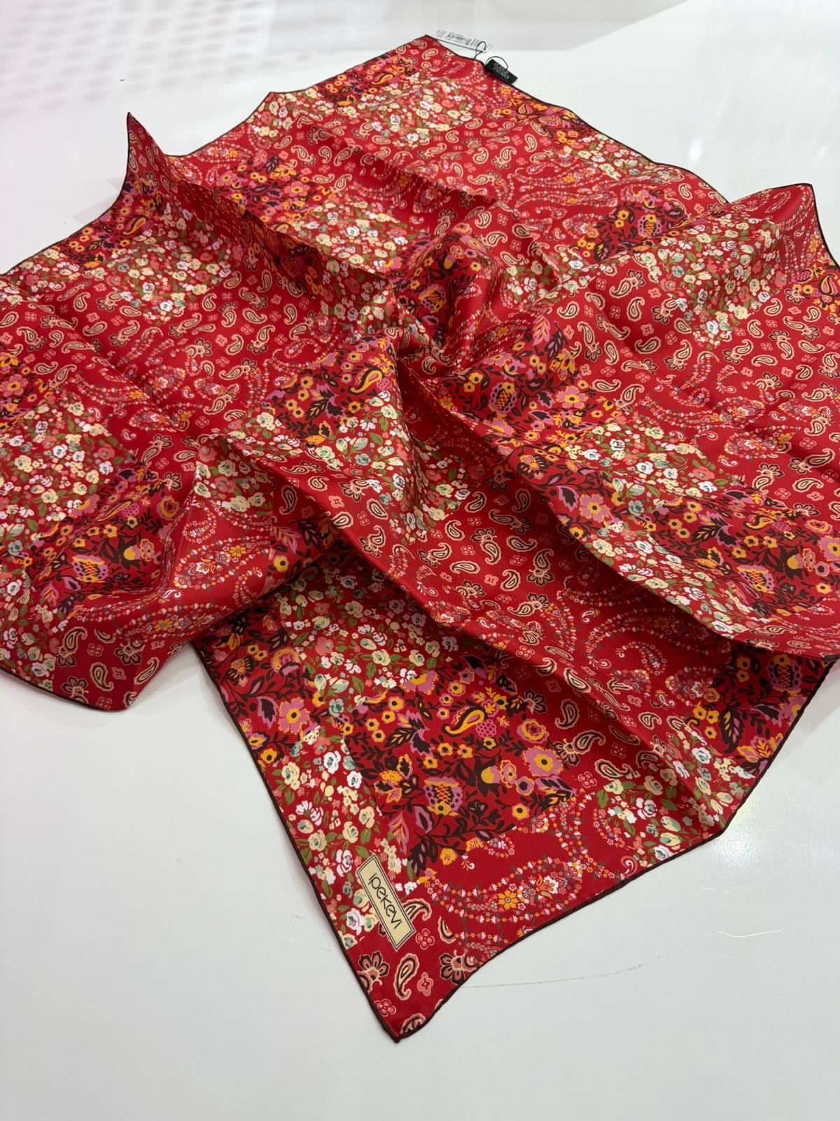 İpekevi Yeni Sezon Desenli Twill İpek Eşarp 04