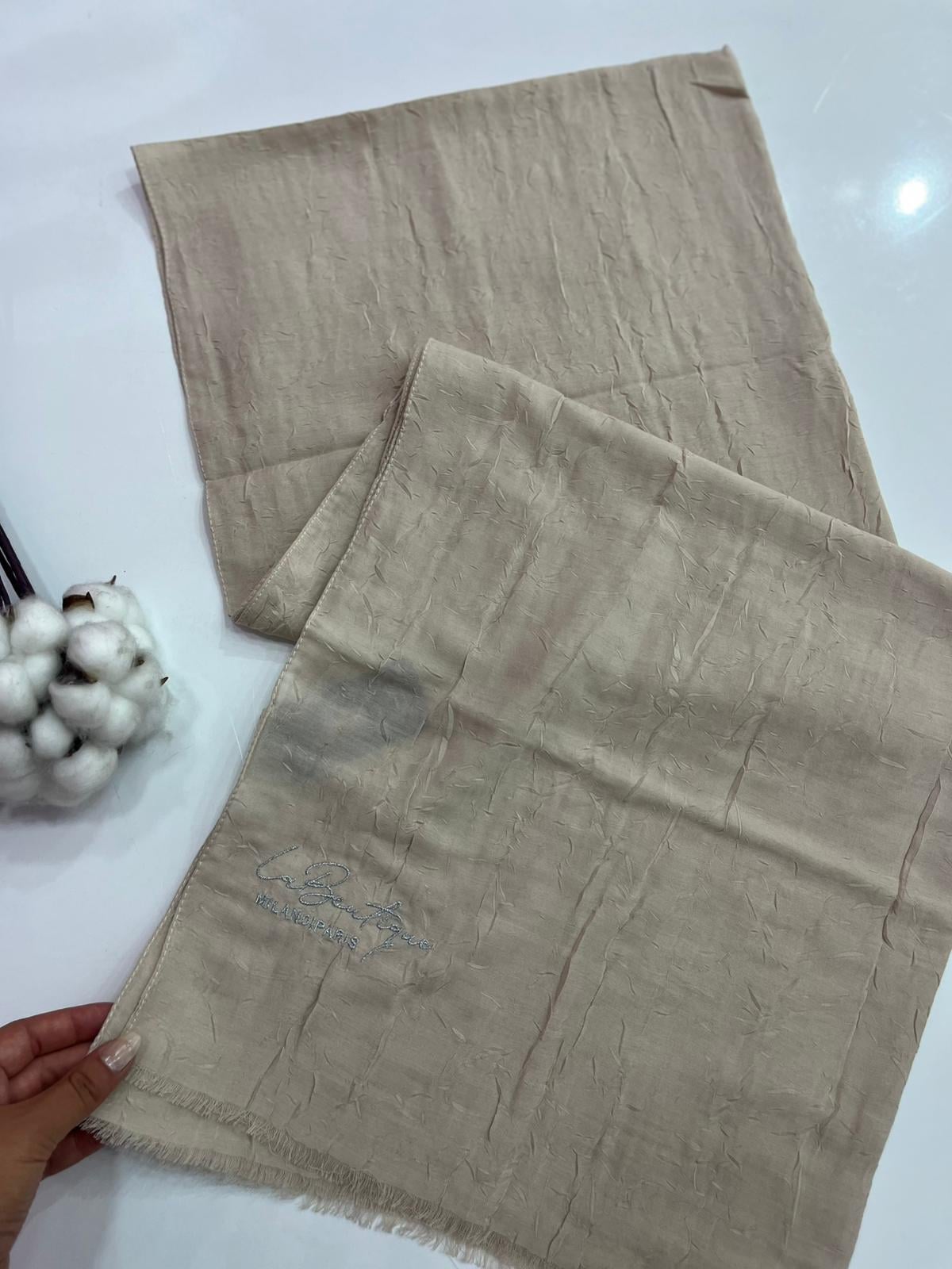 La Boutique Be Happy Bambu Şal Açık Taş Rengi