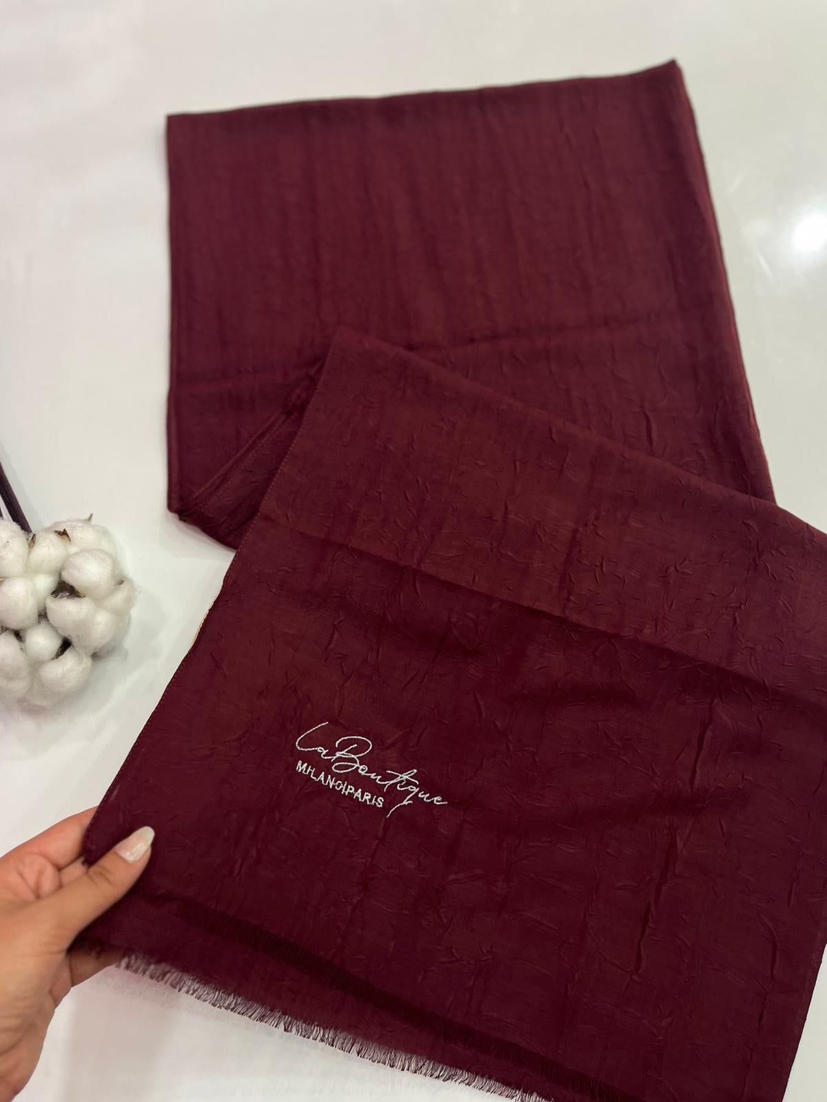 La Boutique Be Happy Bambu Şal Vişne Rengi