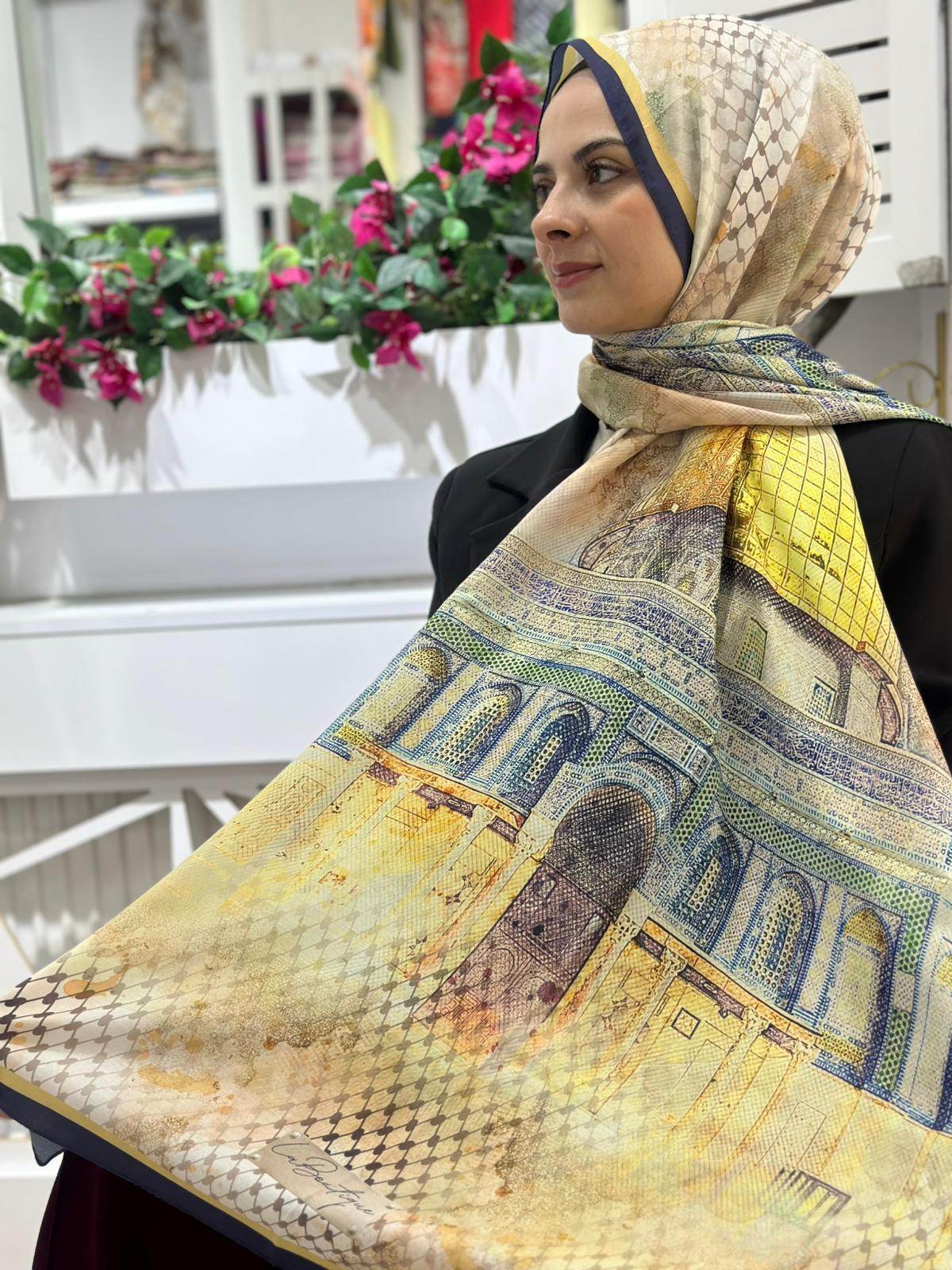 La Boutique Desenli Özel Şal - Mescid-i Aksa