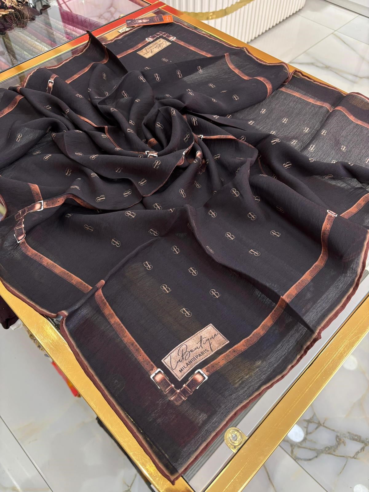 La Boutique Yeni Sezon Desenli Güz Yaz Serinliği Eşarp 05