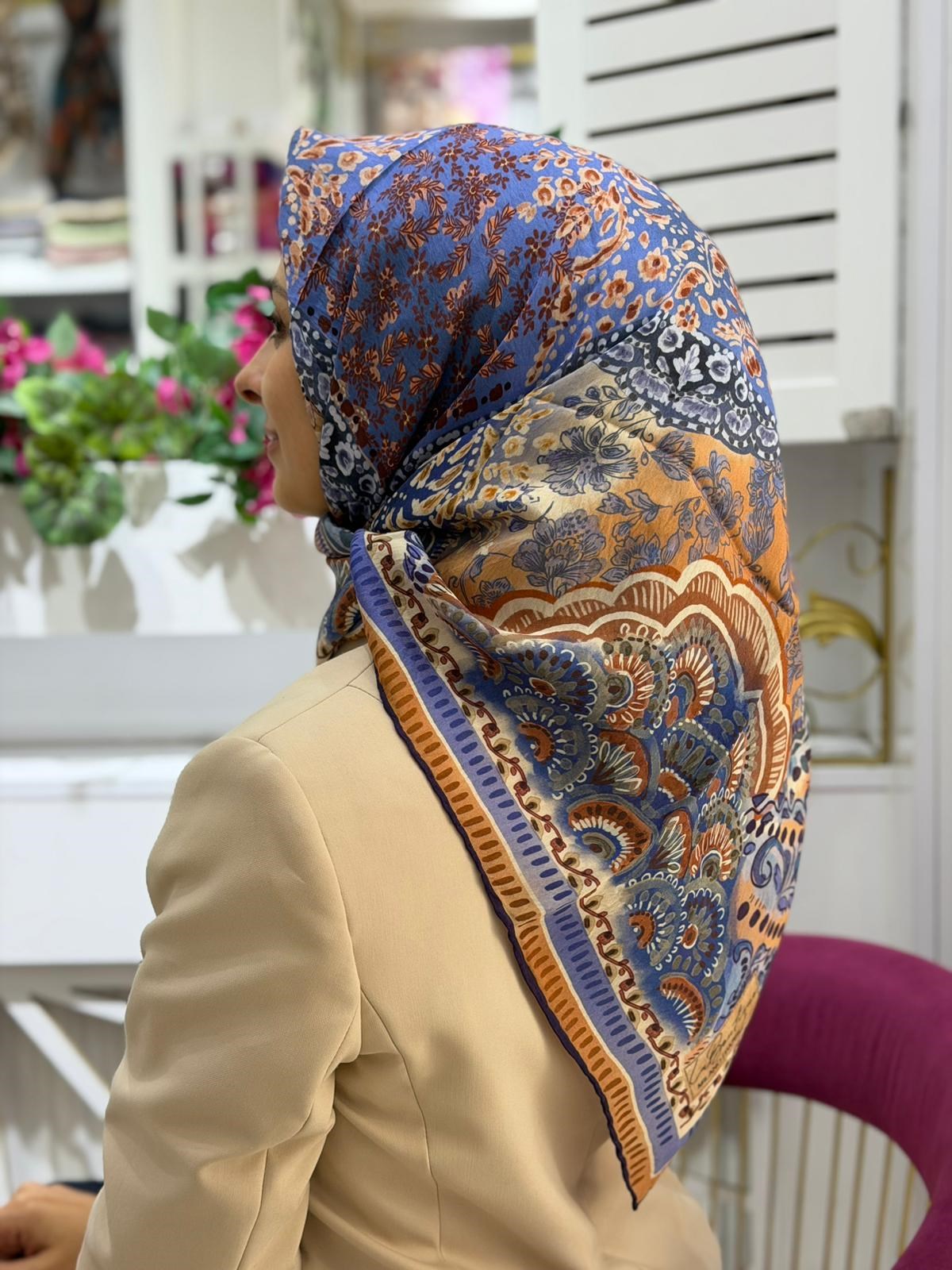 La Boutique Yeni Sezon Desenli Güz Yaz Serinliği Eşarp 01