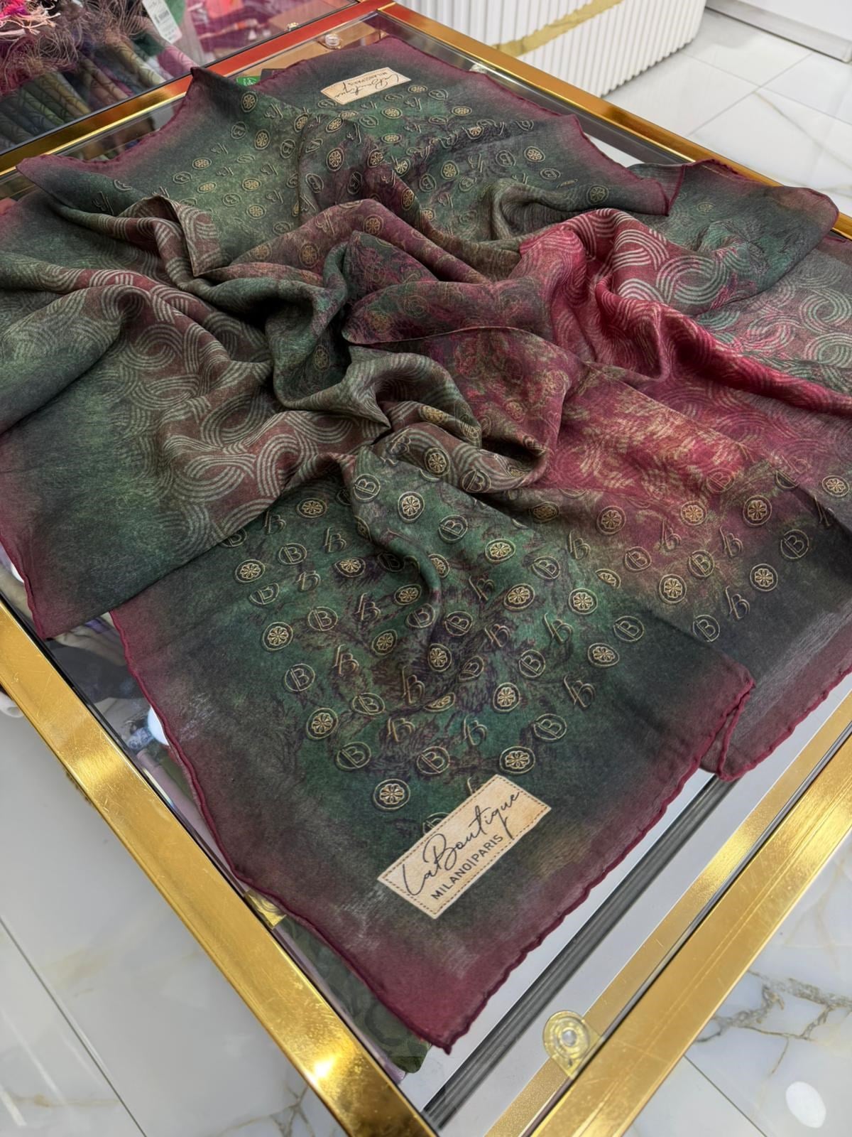 La Boutique Yeni Sezon Desenli Güz Yaz Serinliği Eşarp 01