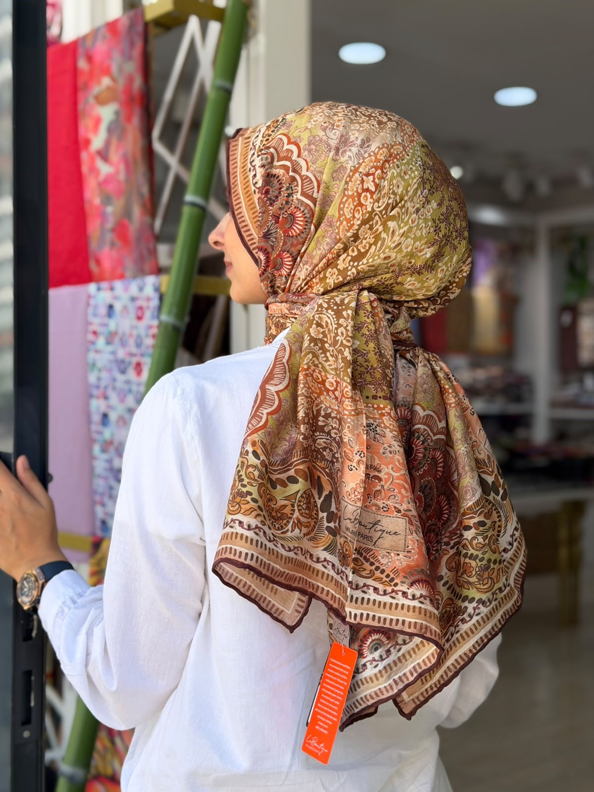 La Boutique Yeni Sezon Desenli Güz Yaz Serinliği Şal 02