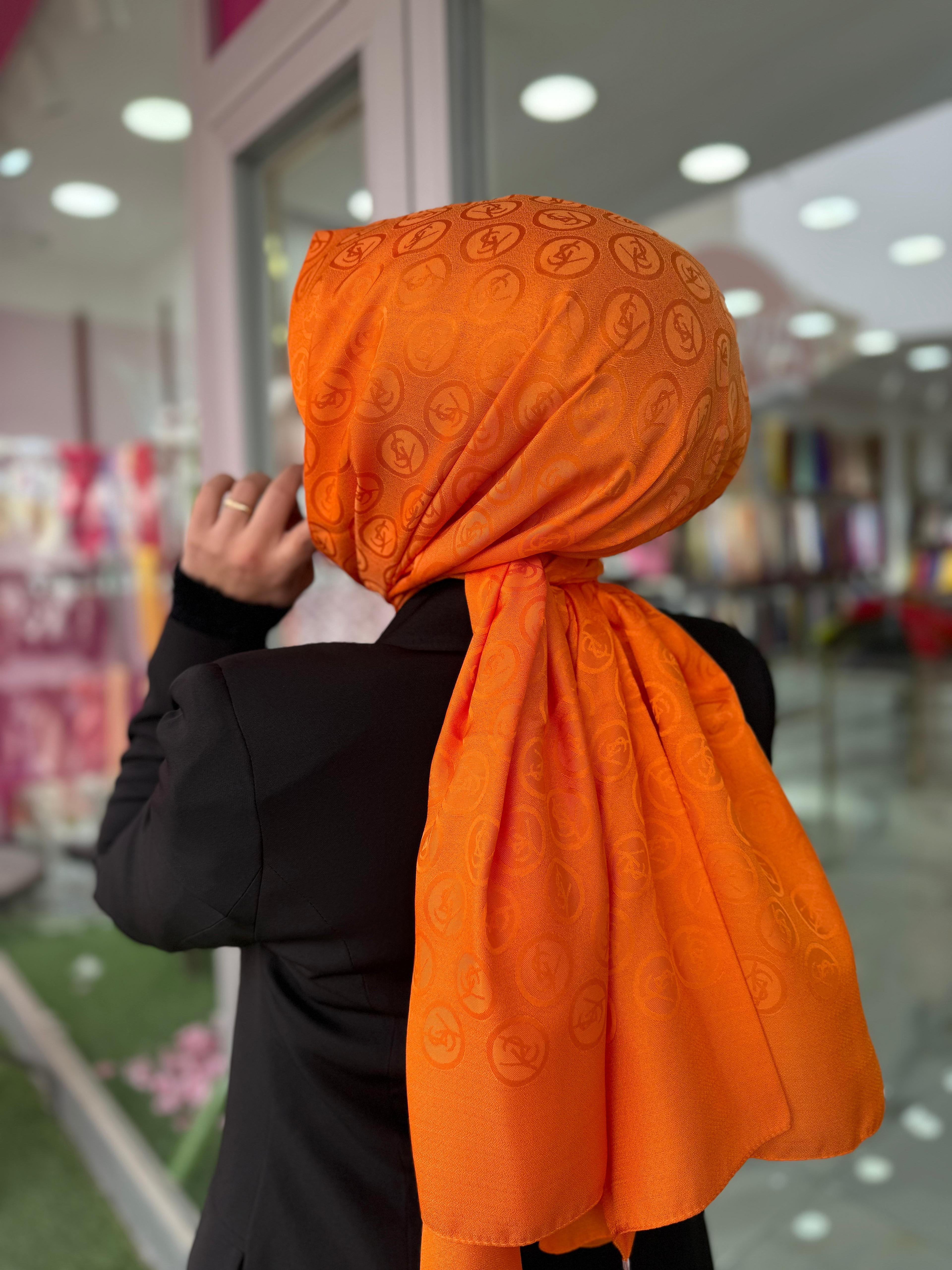 Losyana Jakarlı Şal Turuncu Rengi