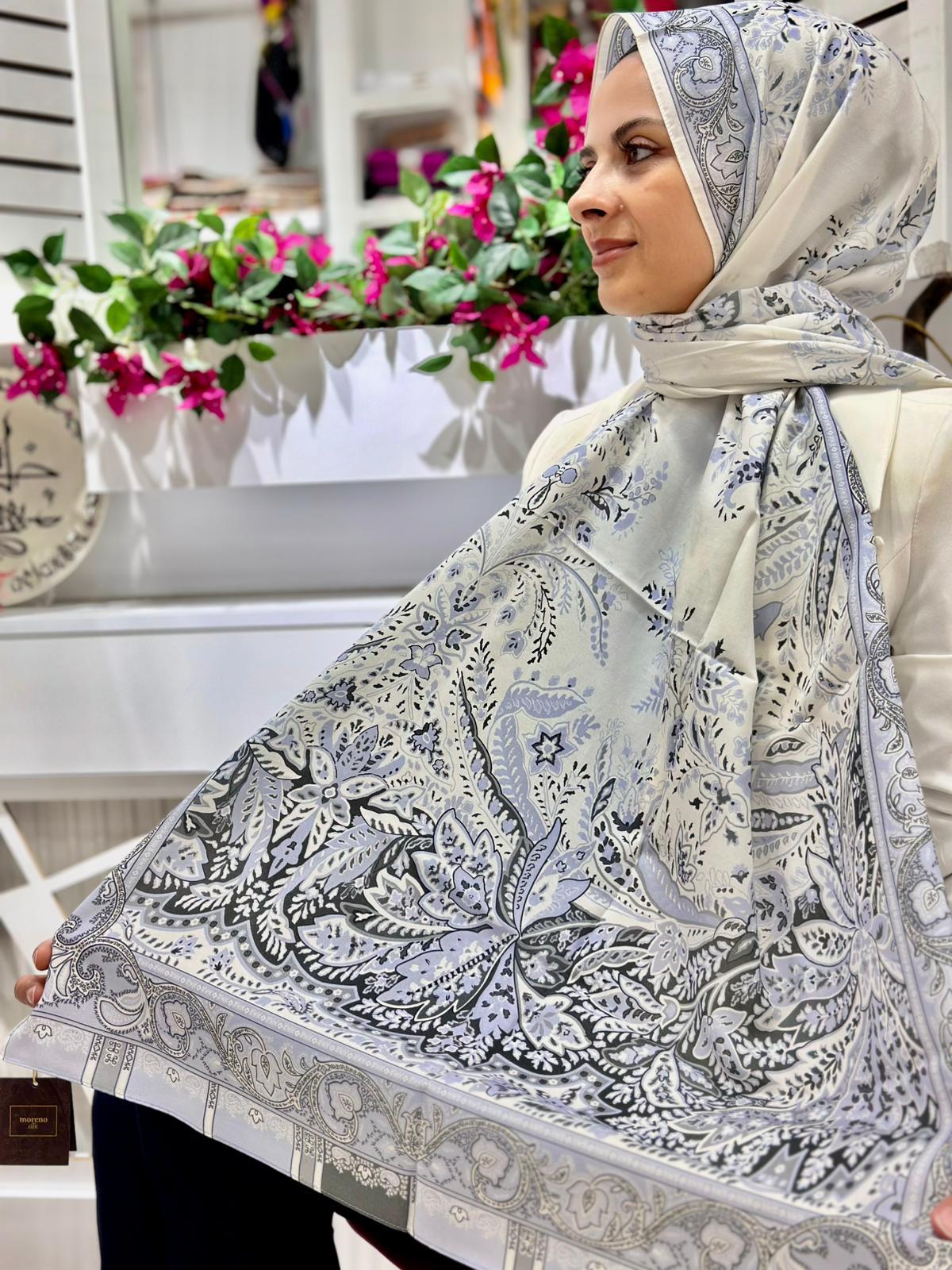 Moreno Silk Dessenli Şal 01