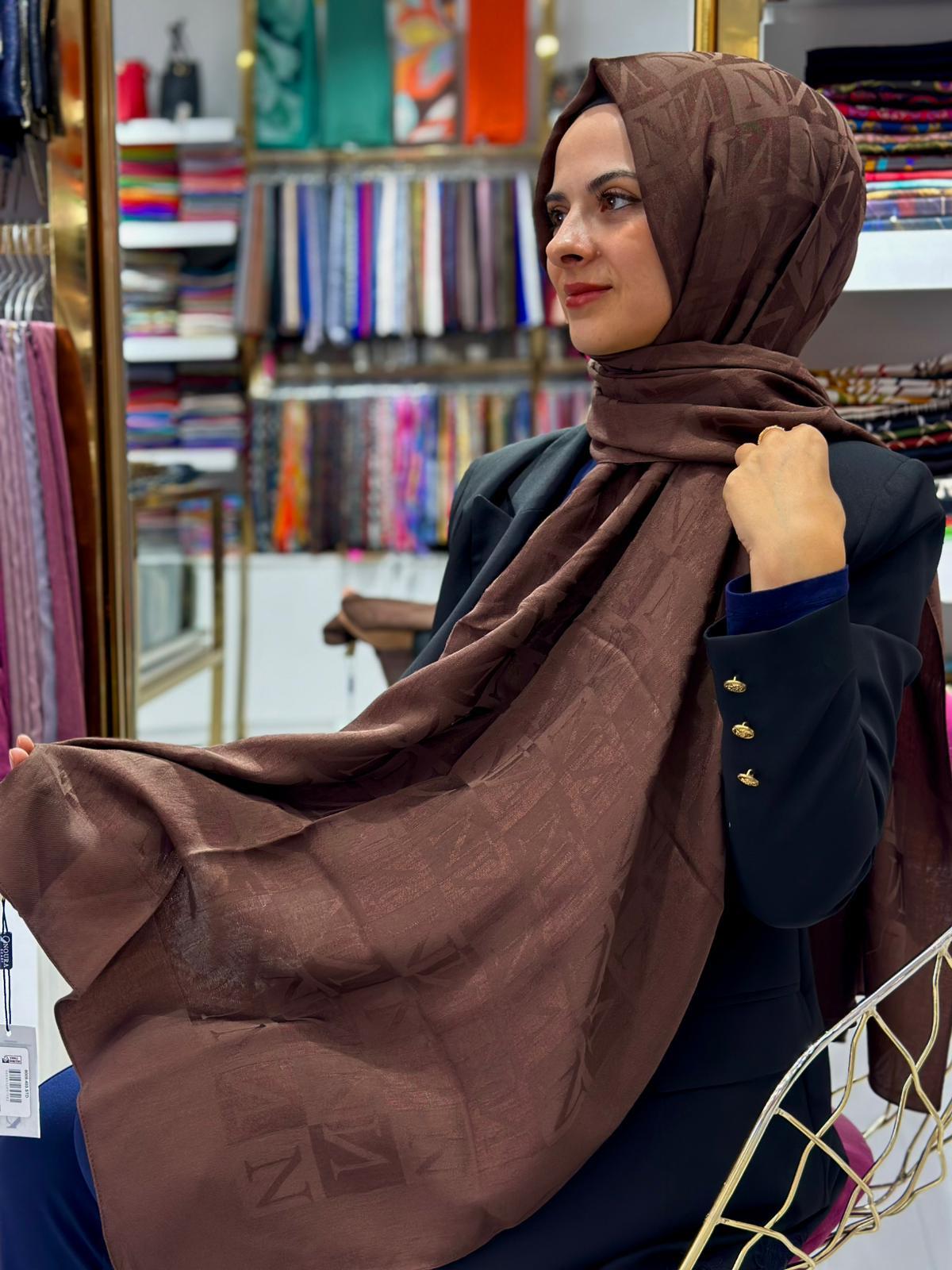 Noura Laura Lyocell Şal Acı Kahve Rengi