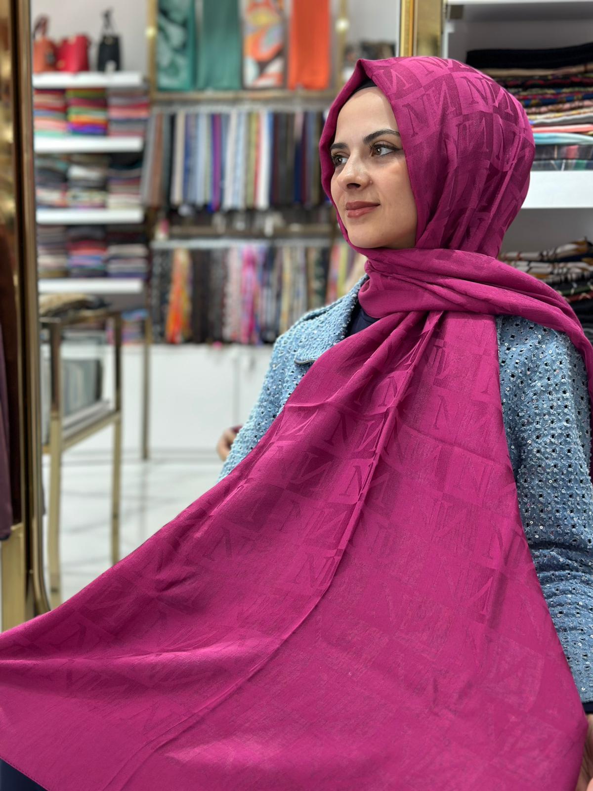 Noura Laura Lyocell Şal Fuşya Rengi