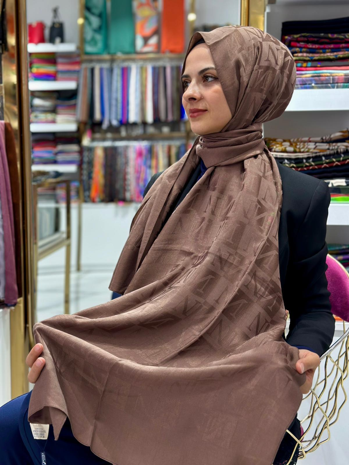 Noura Laura Lyocell Şal Koyu Vizon Rengi