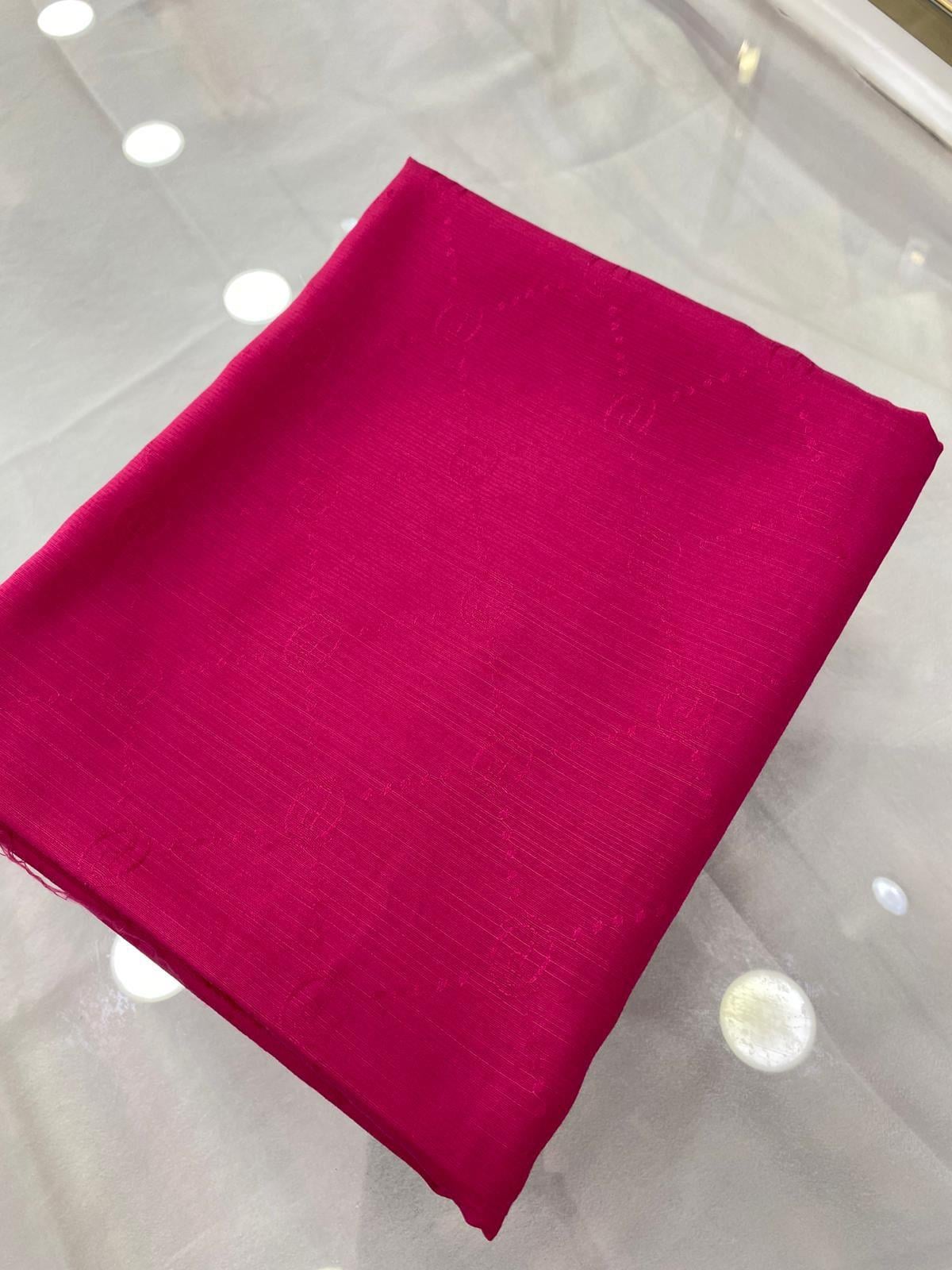 Piramit Monogram Şal Fuşya Rengi