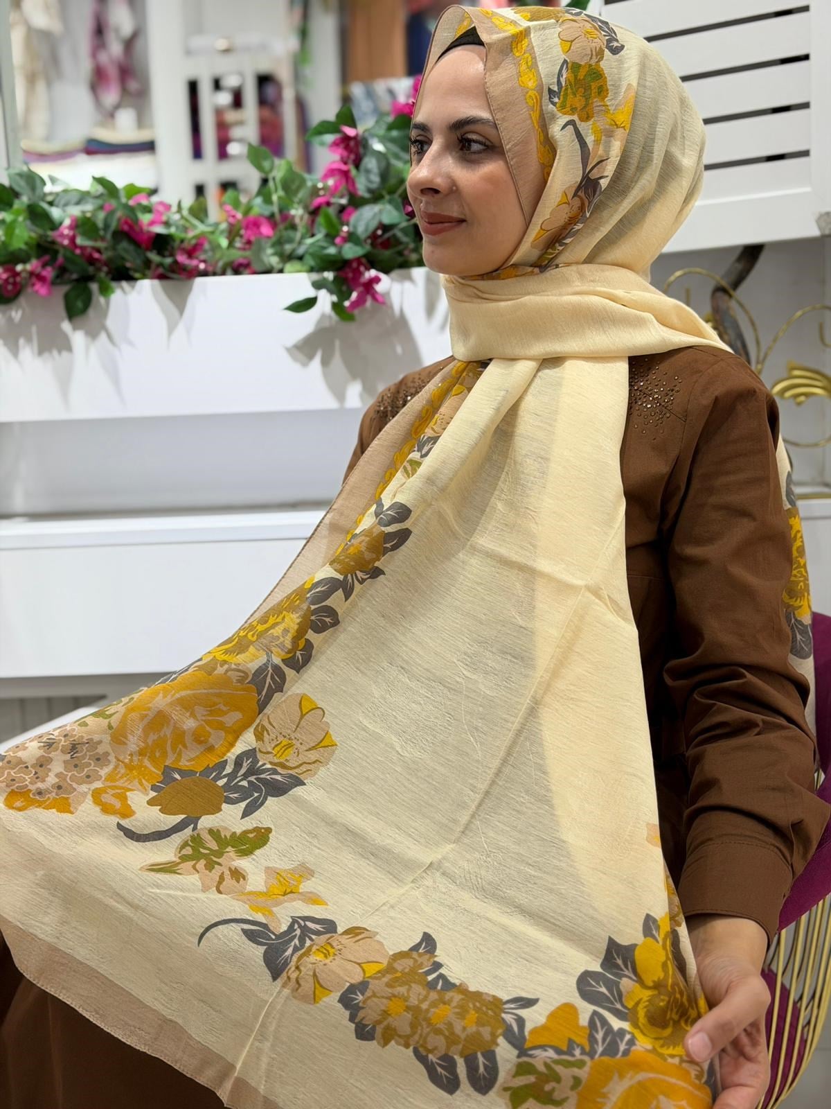 Shamia Jakarlı İpek Şal 06