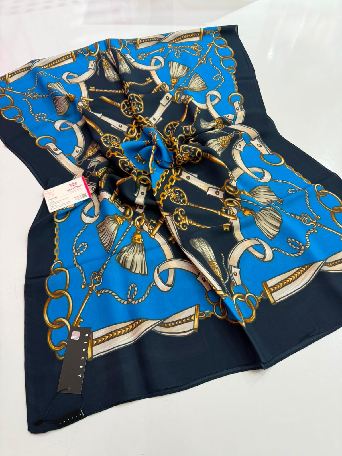 Sisley Desenli Floş Viskon Şal 06