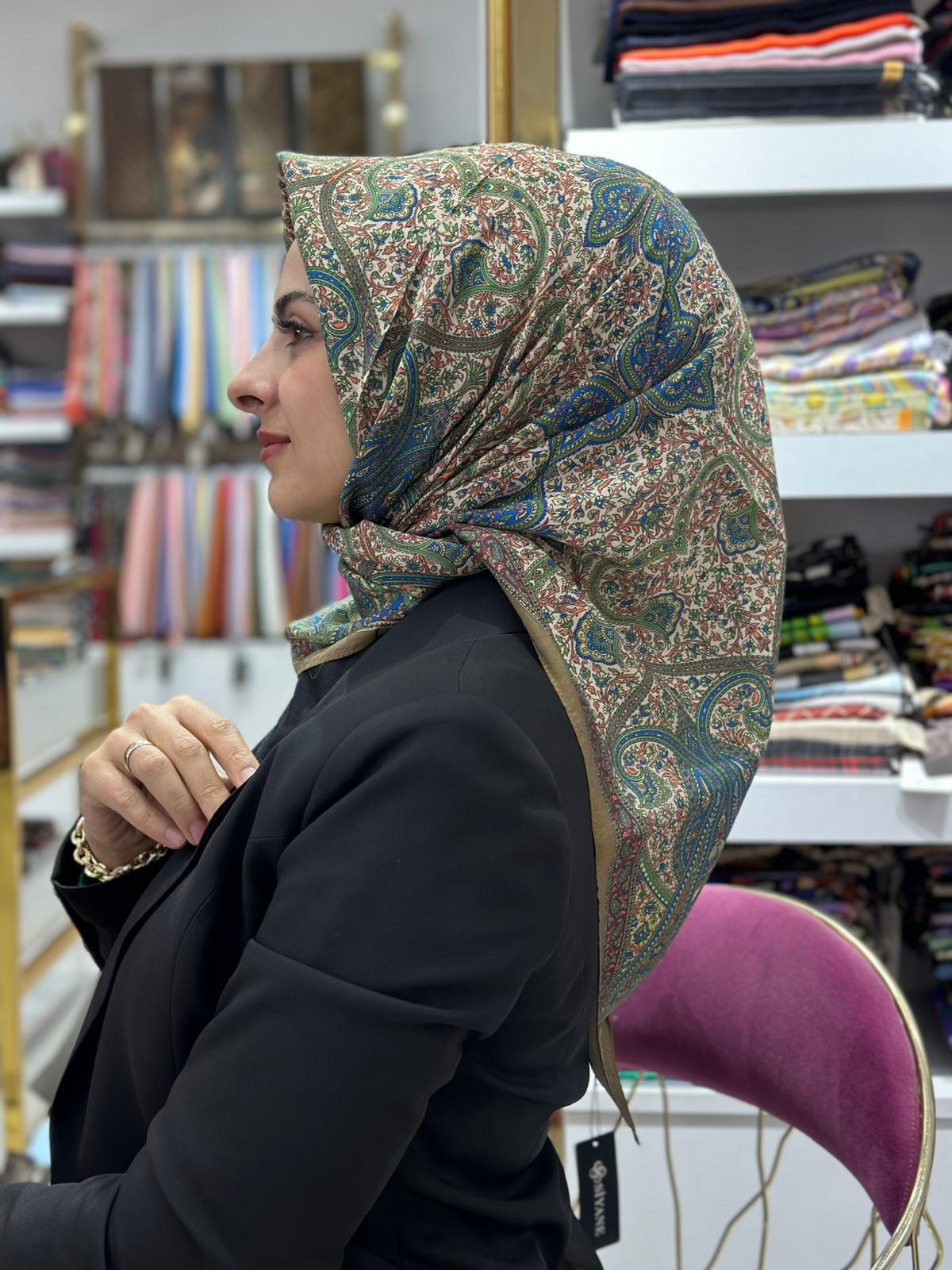 Siyane Cupra Bursa Çini Motif Şal 04