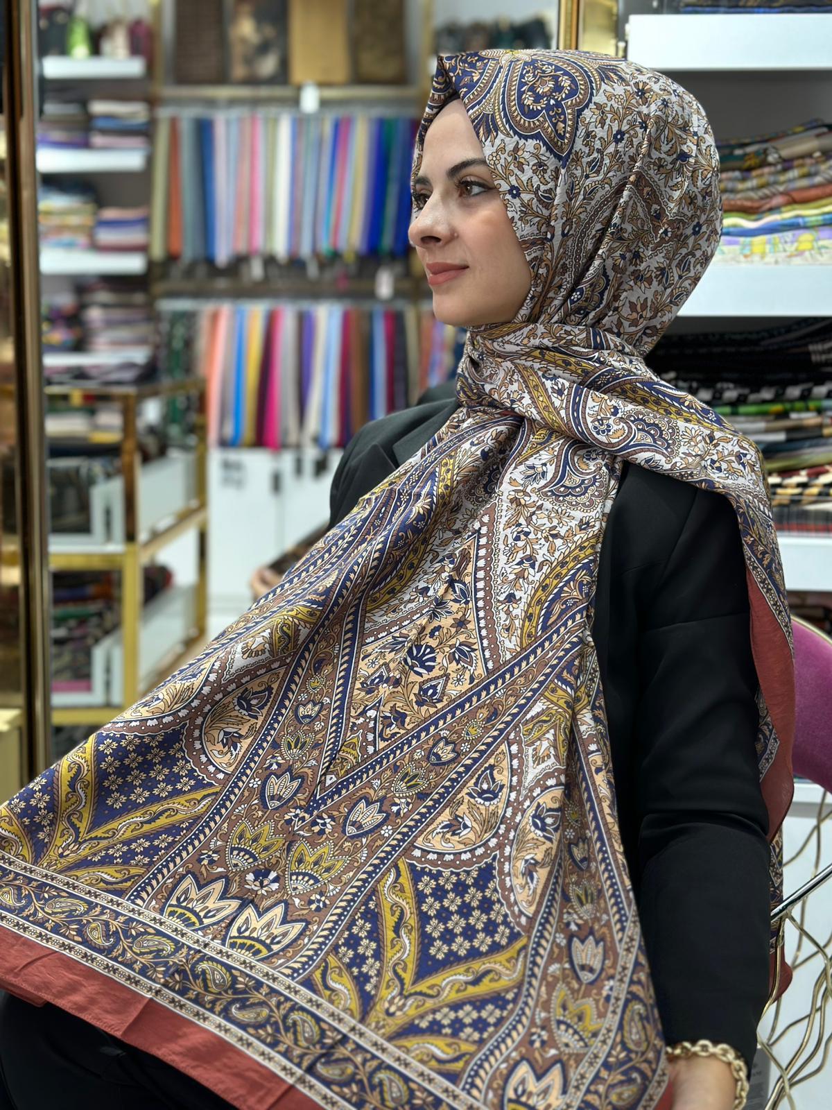 Siyane Cupra Bursa Çini Motif Şal 05
