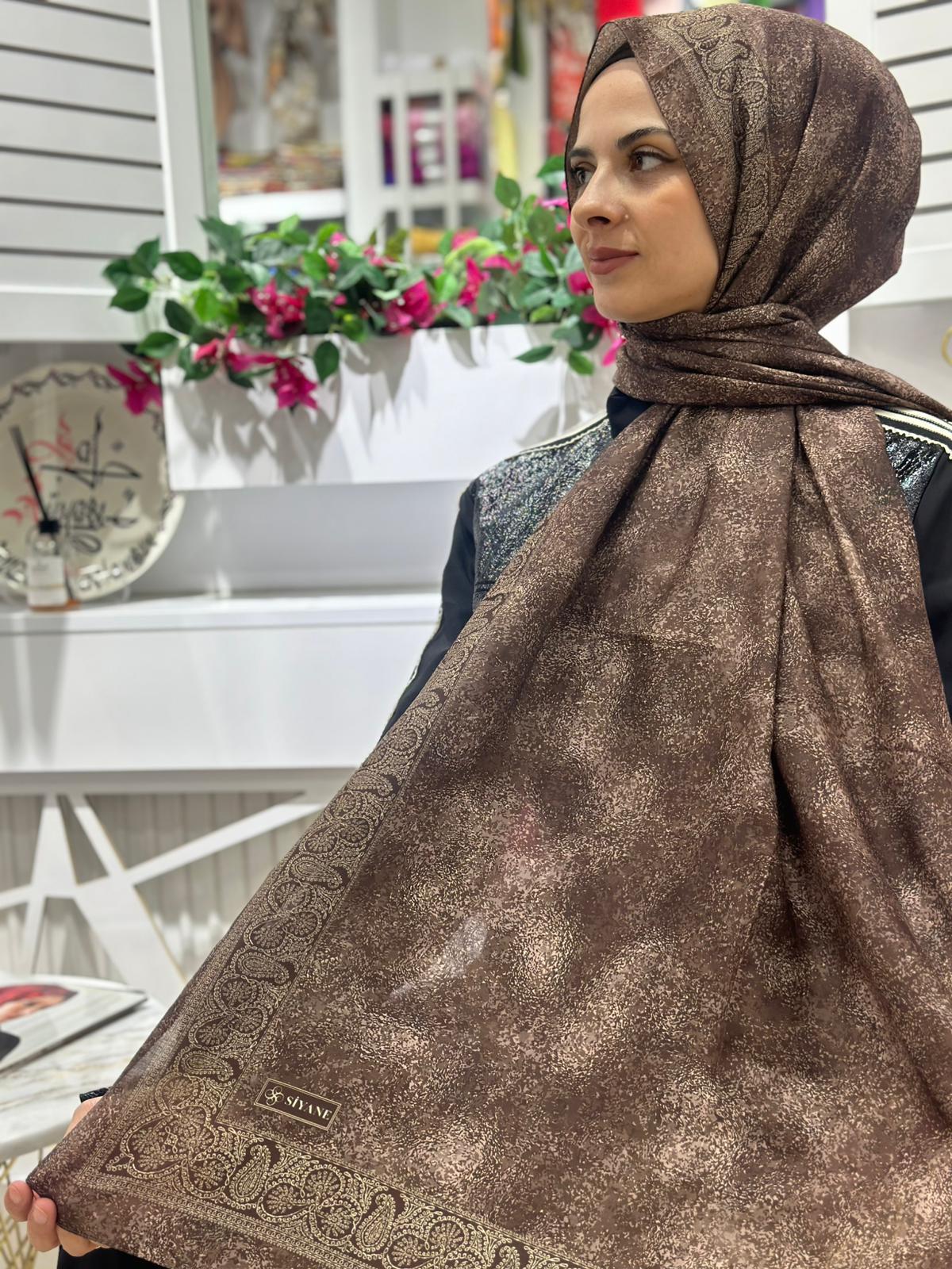 Siyane Desenli Pamuk Şal 06