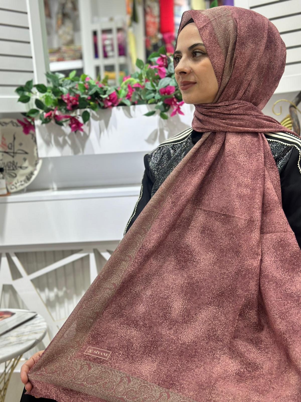 Siyane Desenli Pamuk Şal 09