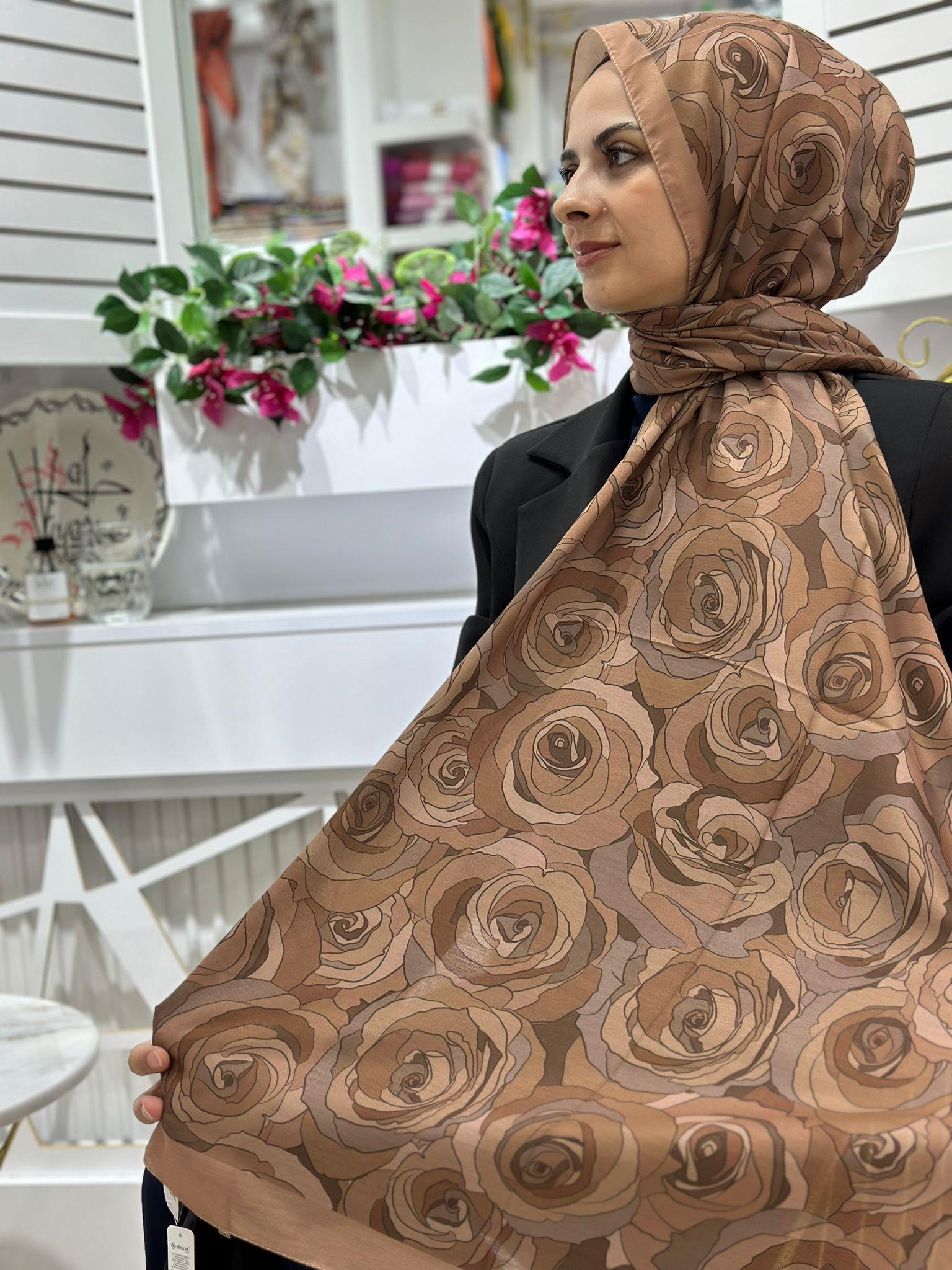 Siyane Desenli Pamuklu Şal 03