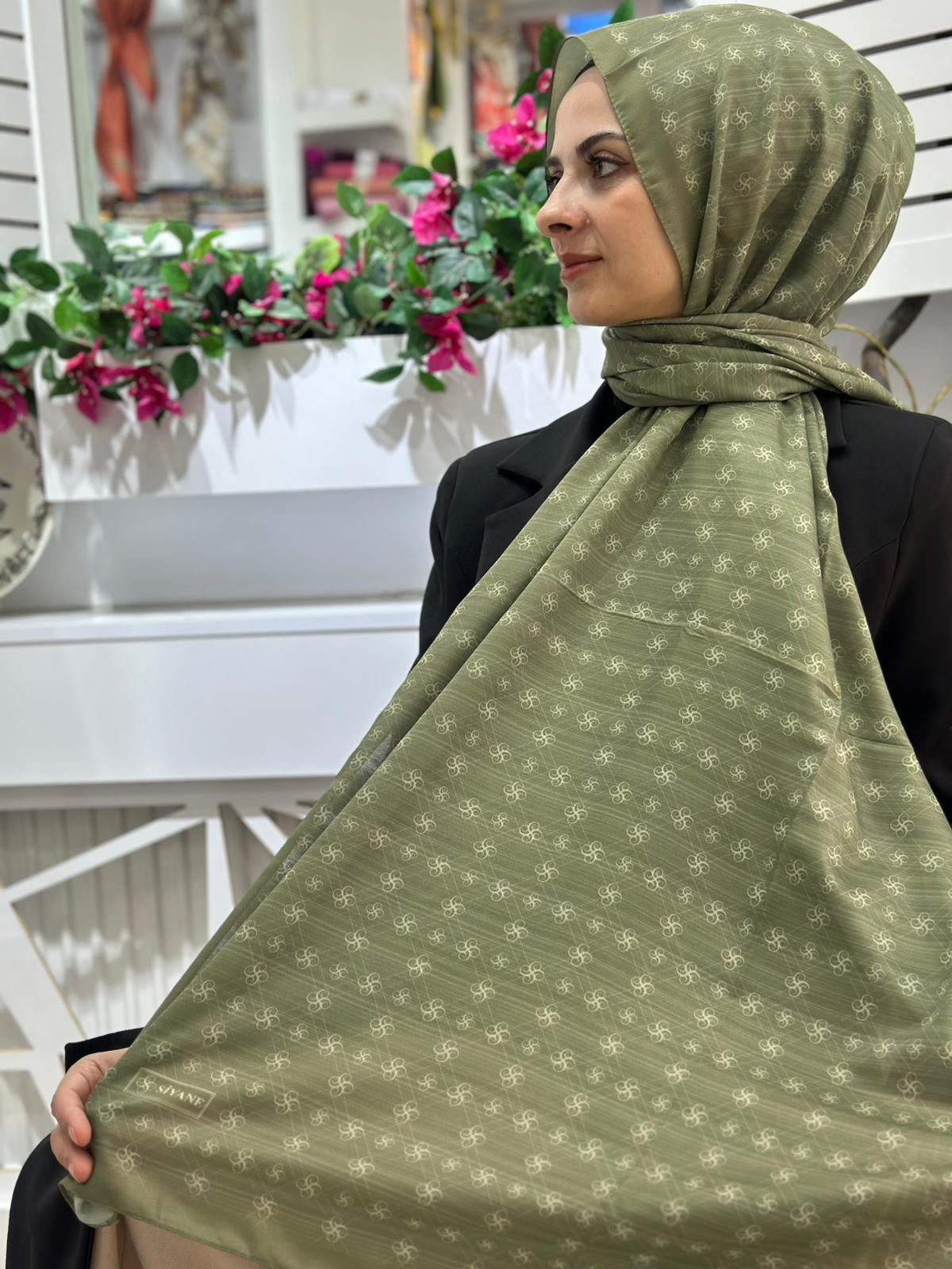 Siyane Desenli Pamuklu Şal 18