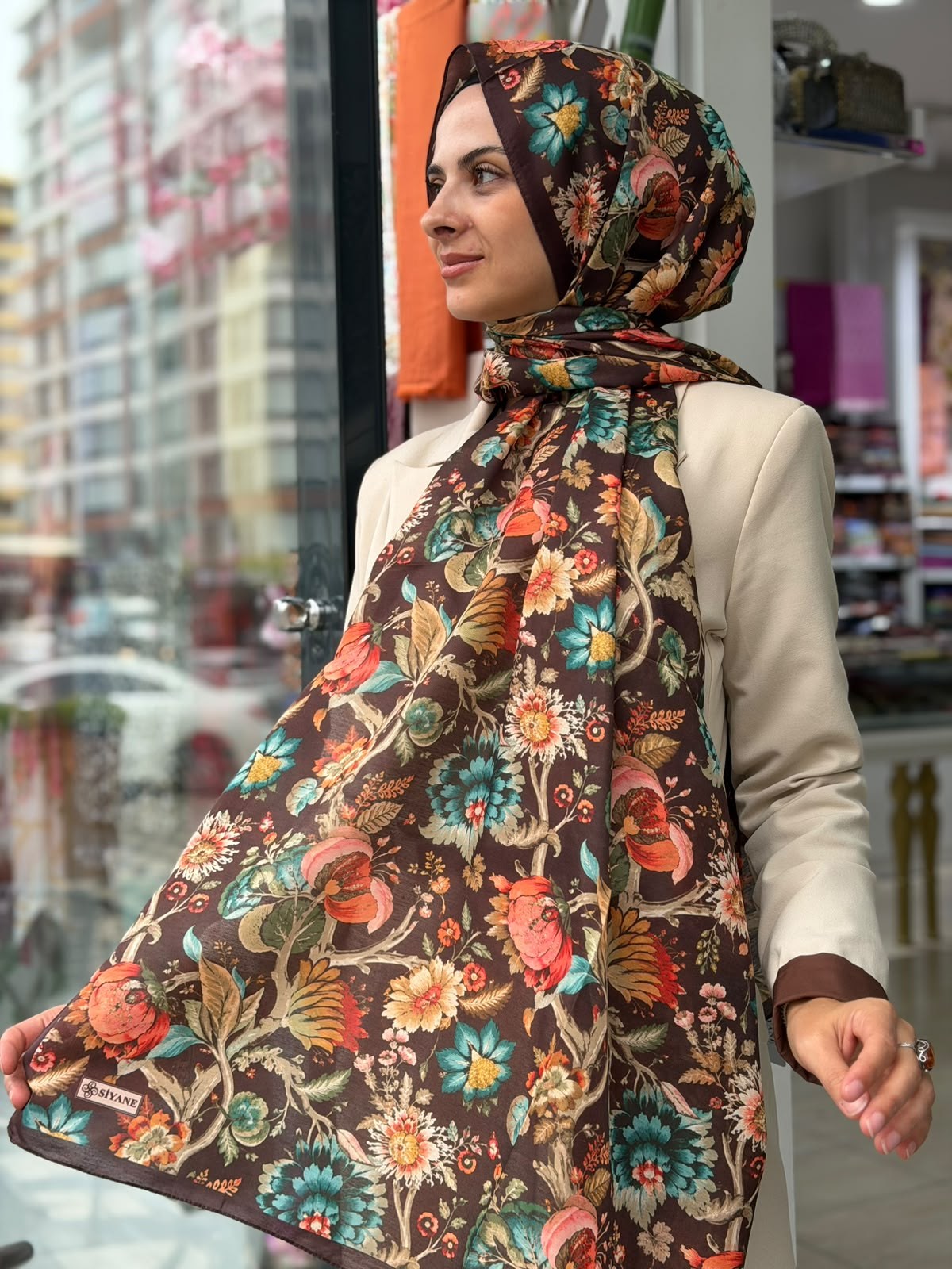 SİYANE Desenli Şal