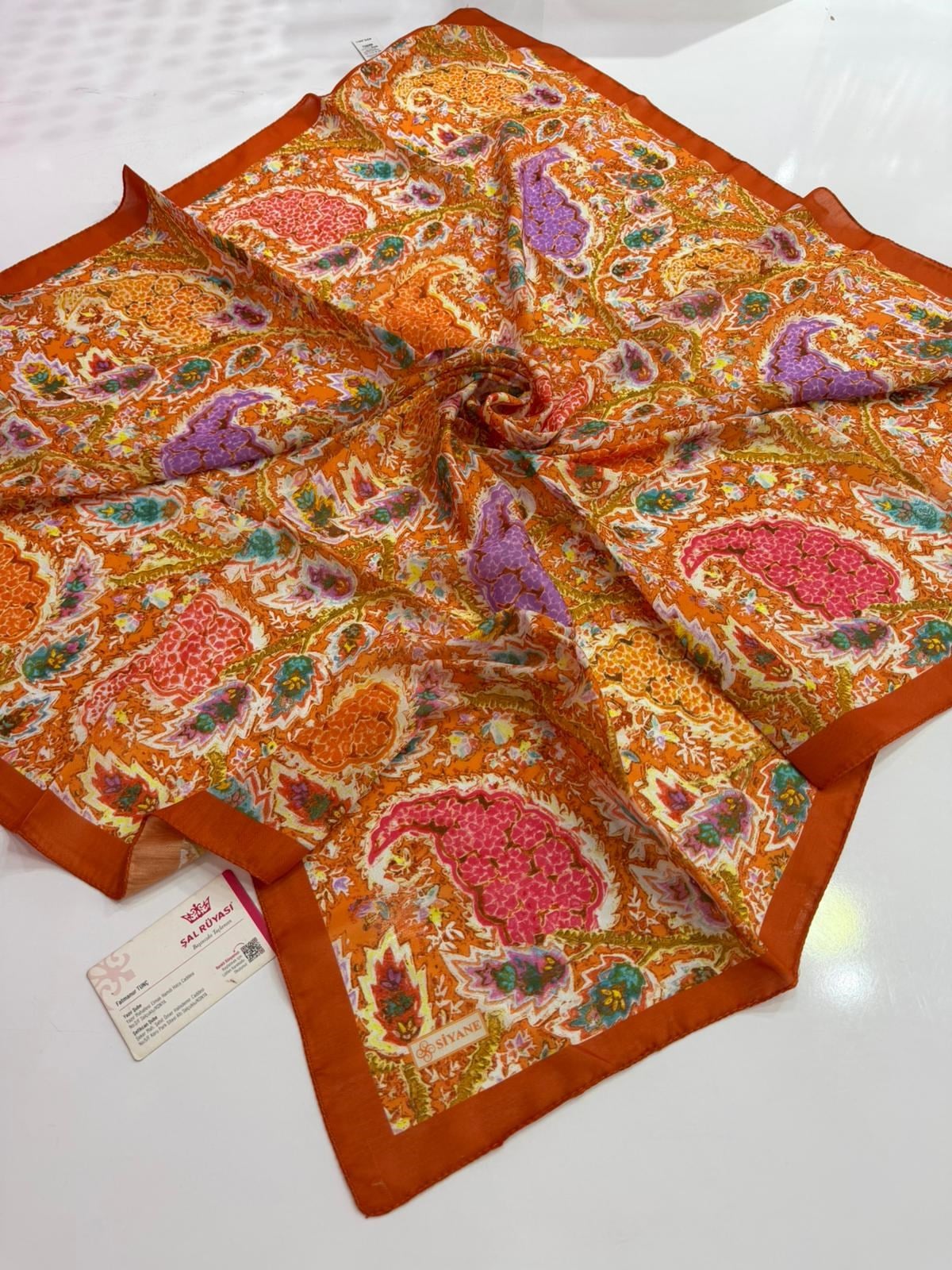 Siyane Desenli Soft Eşarp 03