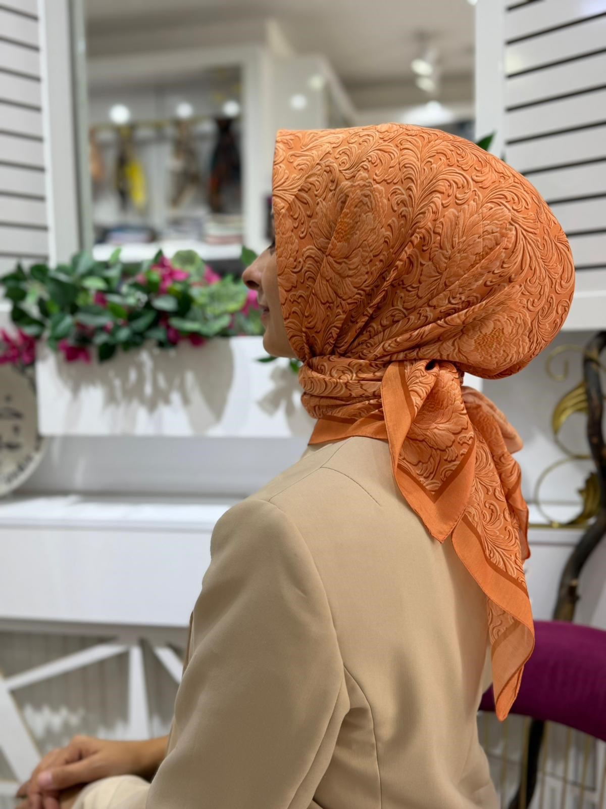 Siyane Desenli Soft Eşarp 12