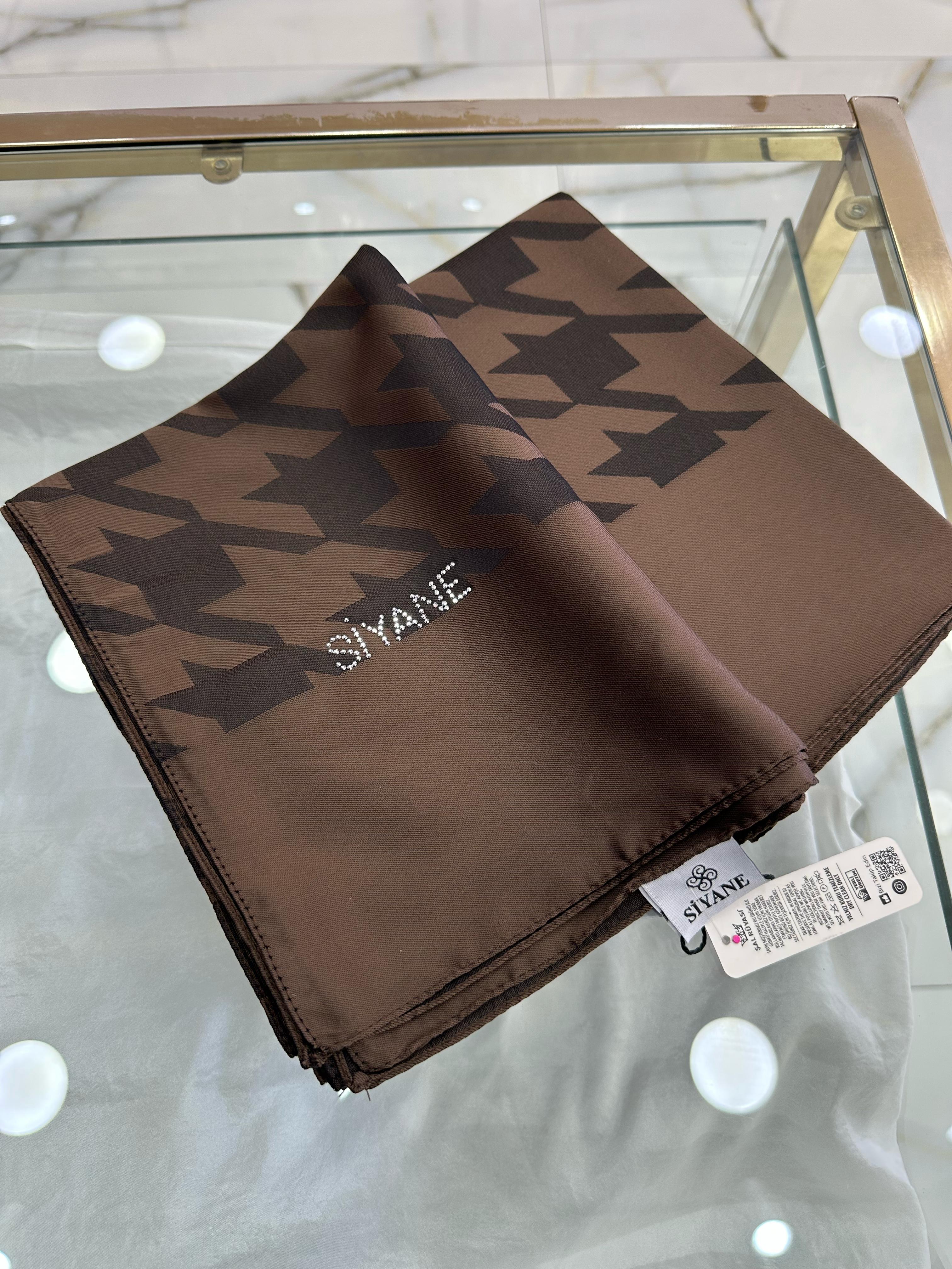 Siyane Jakarlı Şal Kahve