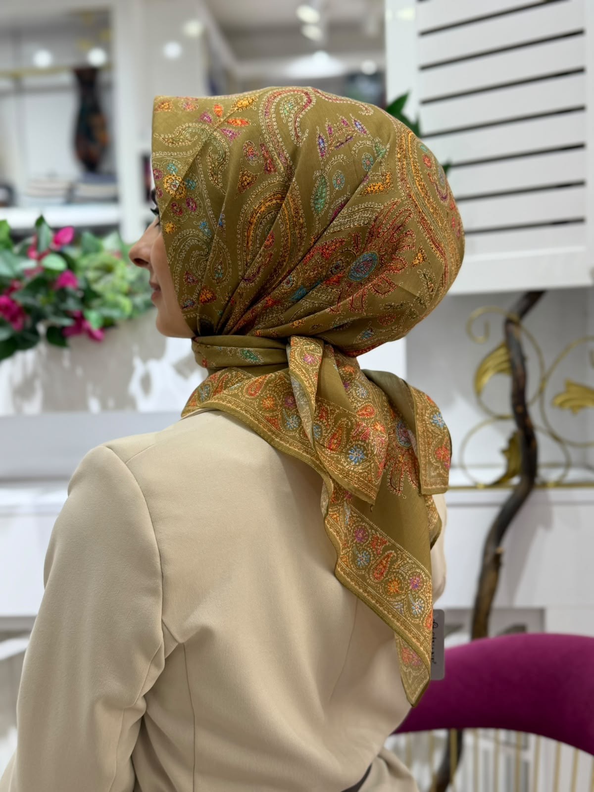 Siyane Mücevher Desenli Soft Eşarp 23