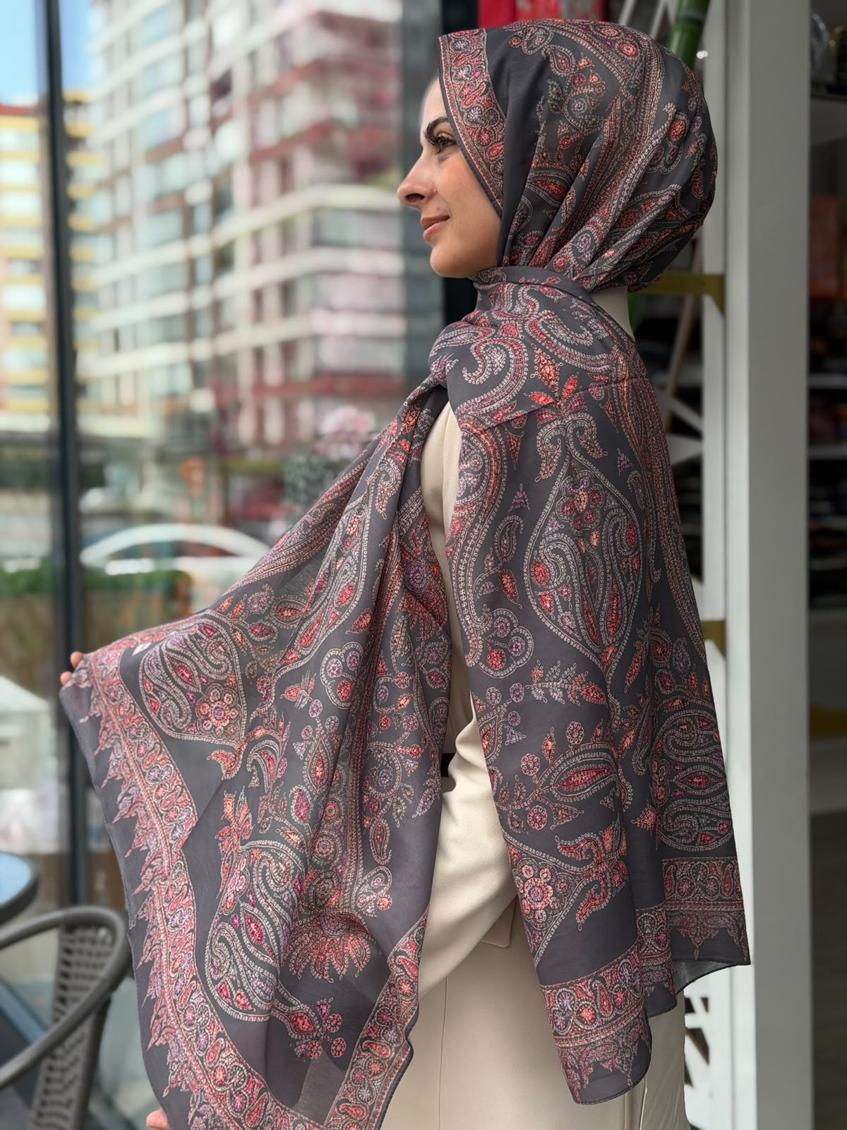 Siyane Mücevher Desenli Soft Şal 12