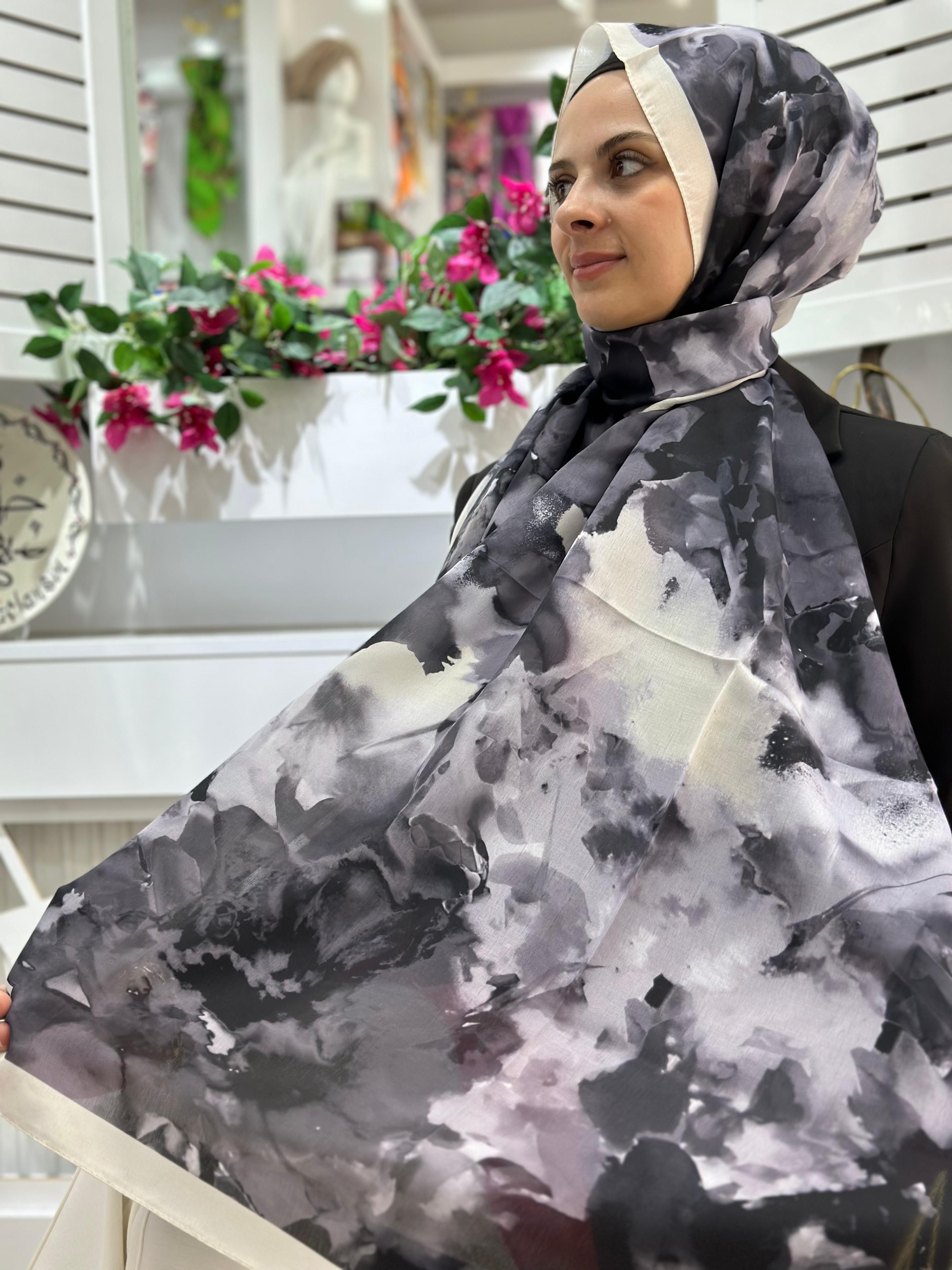 Siyane Rosalinda Desenli Vual Şal 04