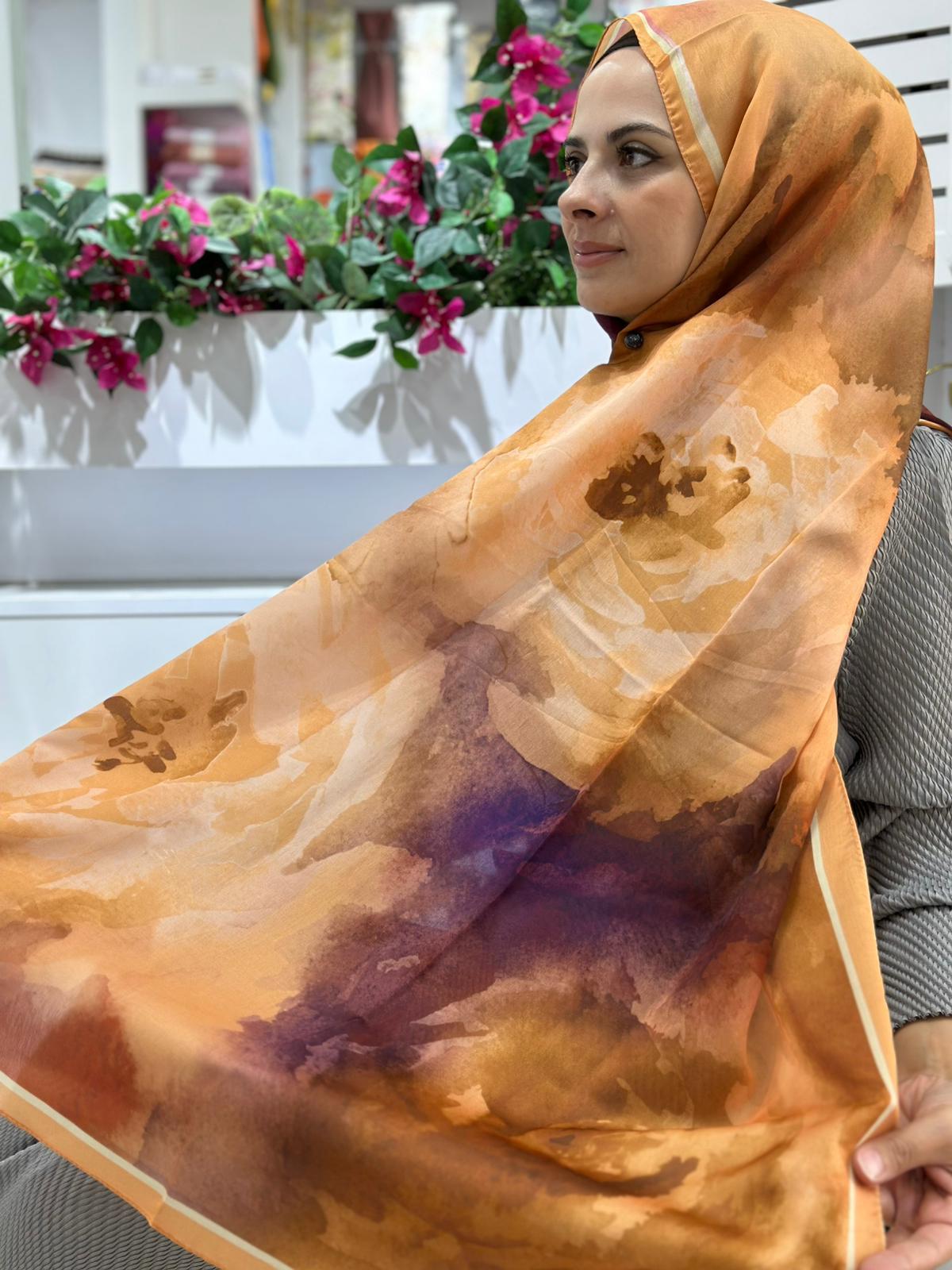 Siyane Vual Sulu Boya Çiçek Safran Rengi