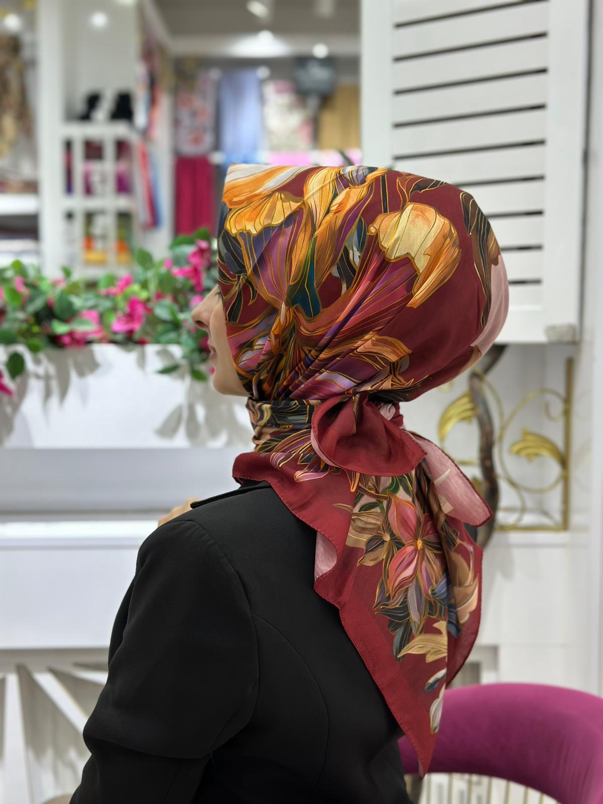 Siyane Zambak Eşarp 11