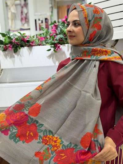 Shamia Jakarlı İpek Şal 04