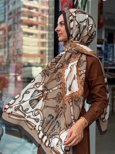 Sisley Desenli Floş Viskon Şal 09