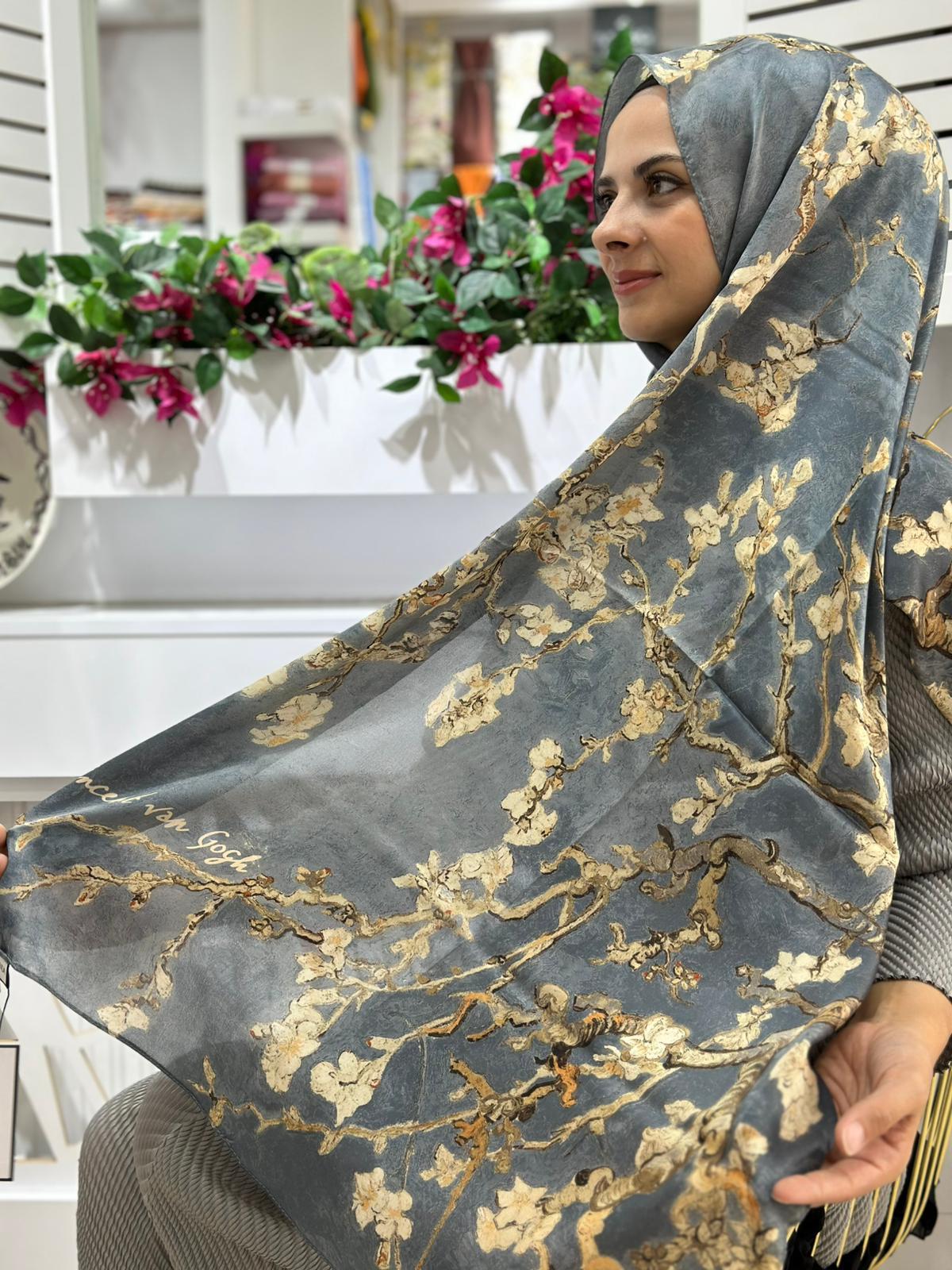 Armanda İthal Vual Şal Sis Mavisi Rengi