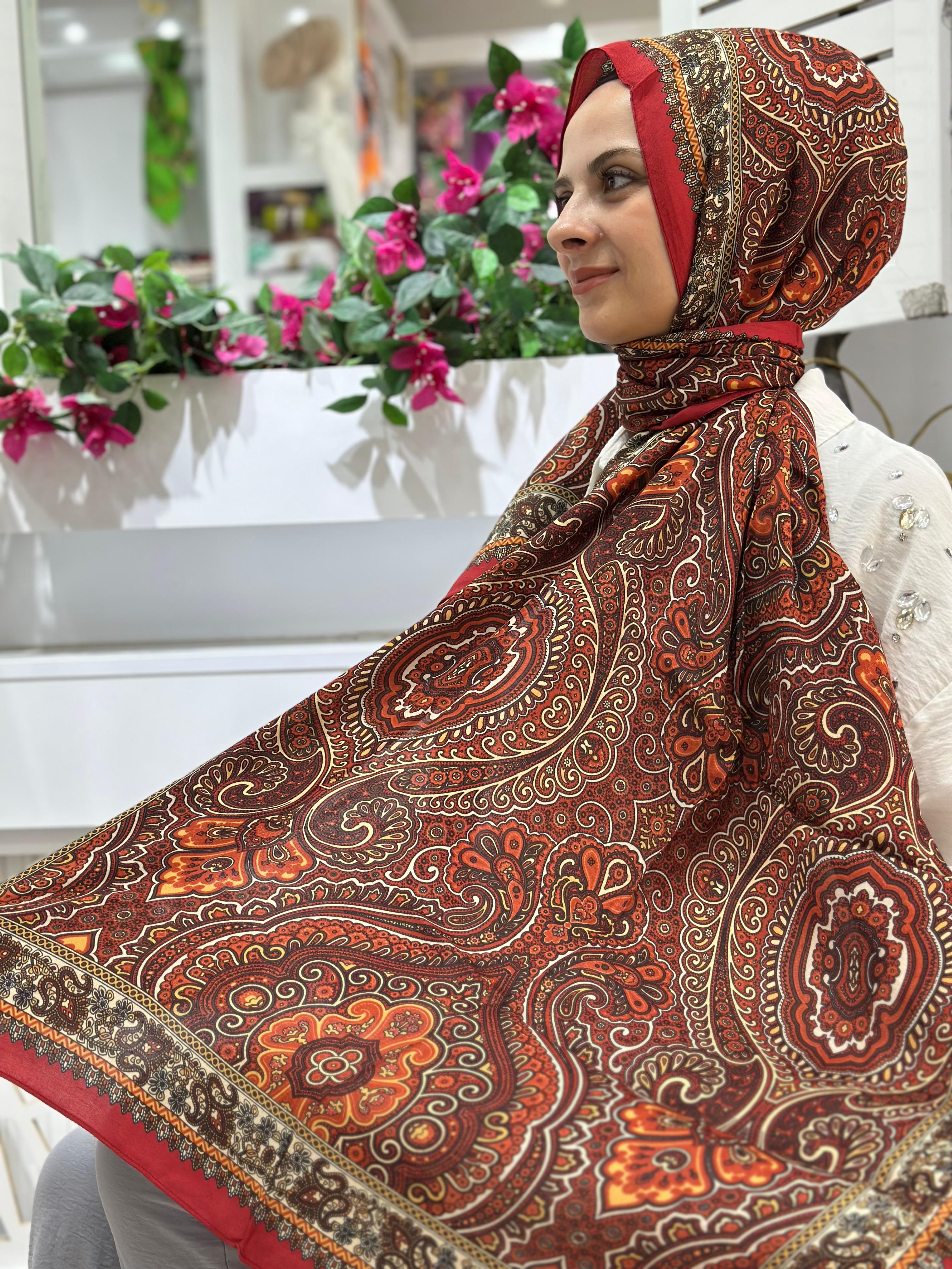 Armine Desenli Floş Viskon Şal 10