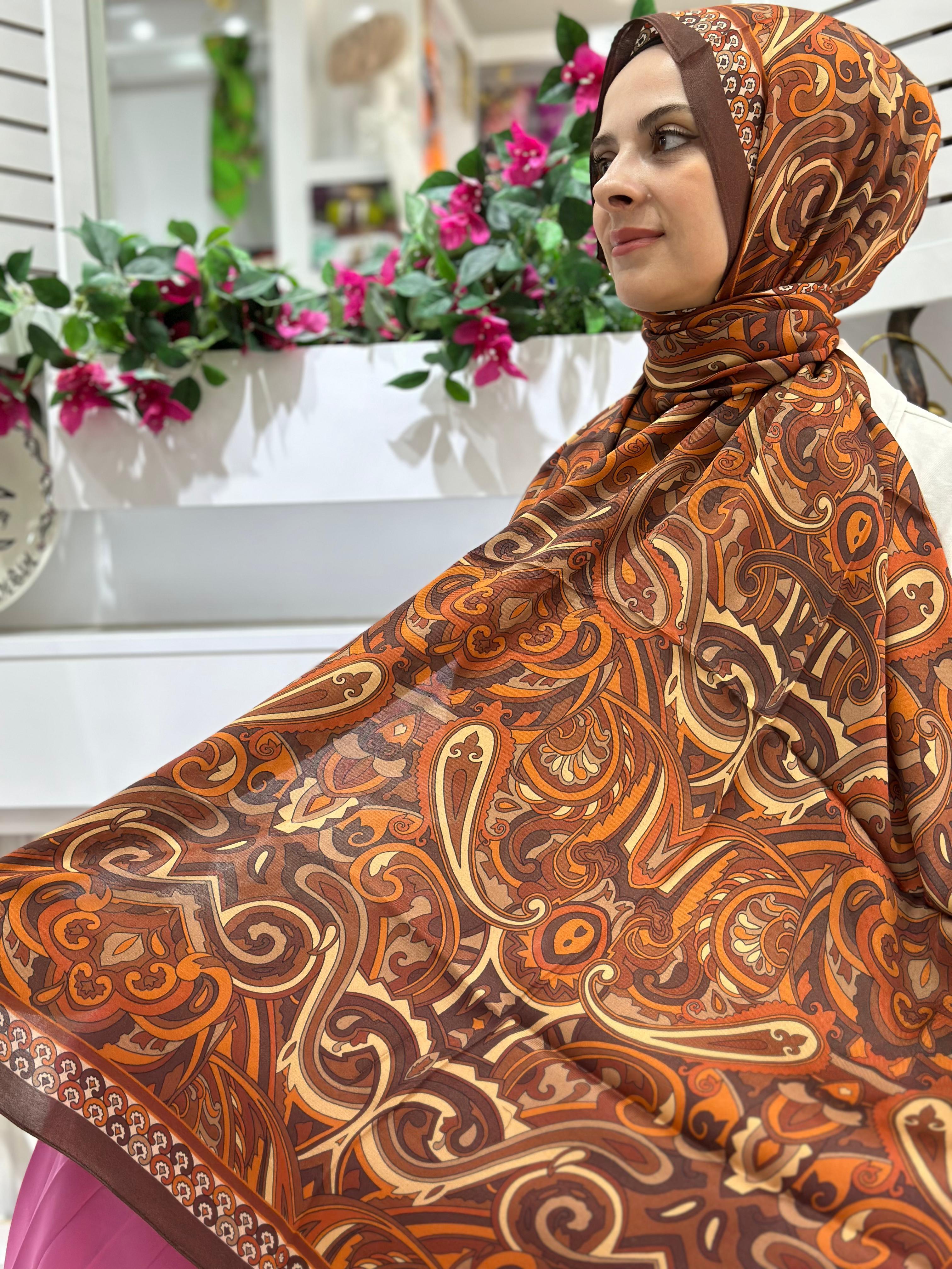Armine Desenli Floş Viskon Şal 11