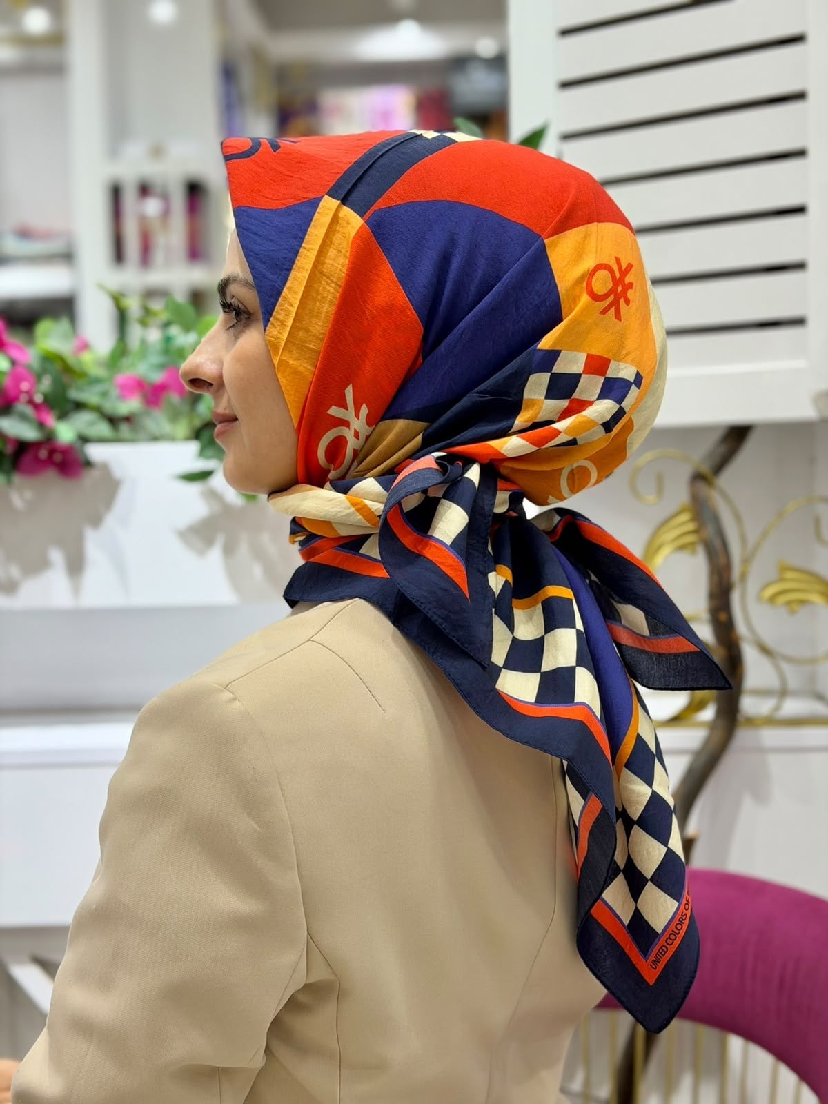 BENETTON Desenli Eşarp