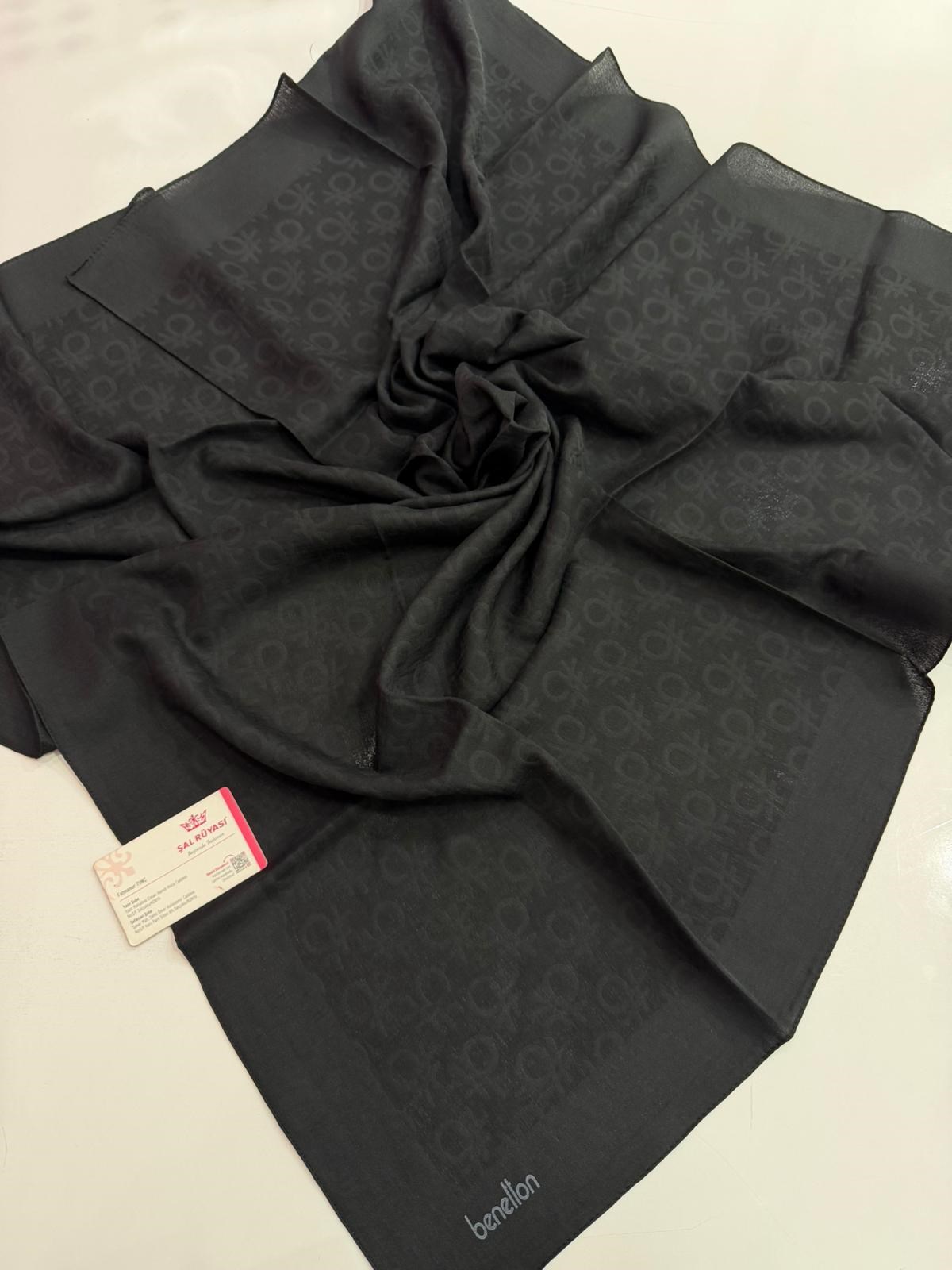 Benetton Monogram Elegante Eşarp 04