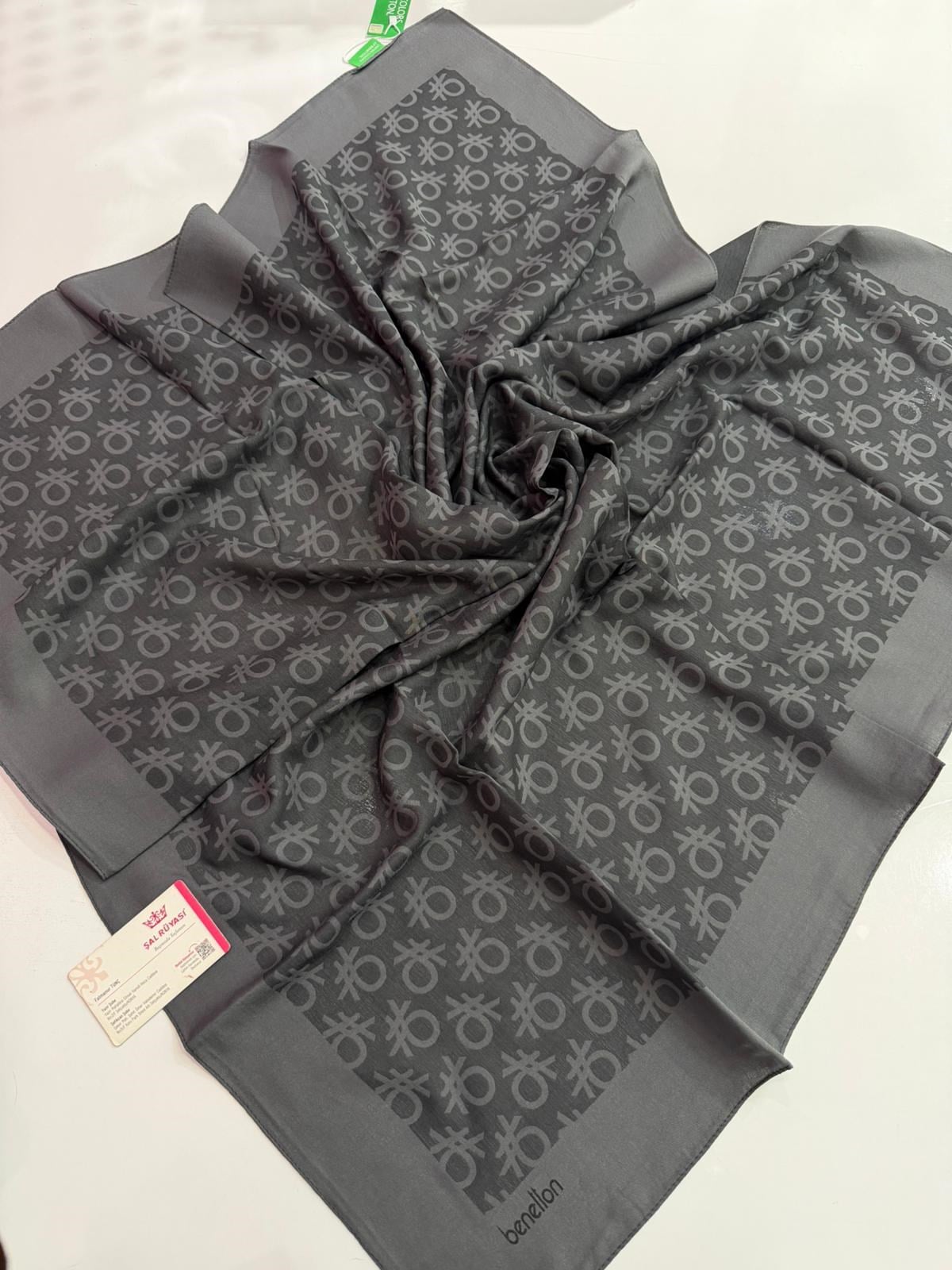 Benetton Monogram Elegante Eşarp 14