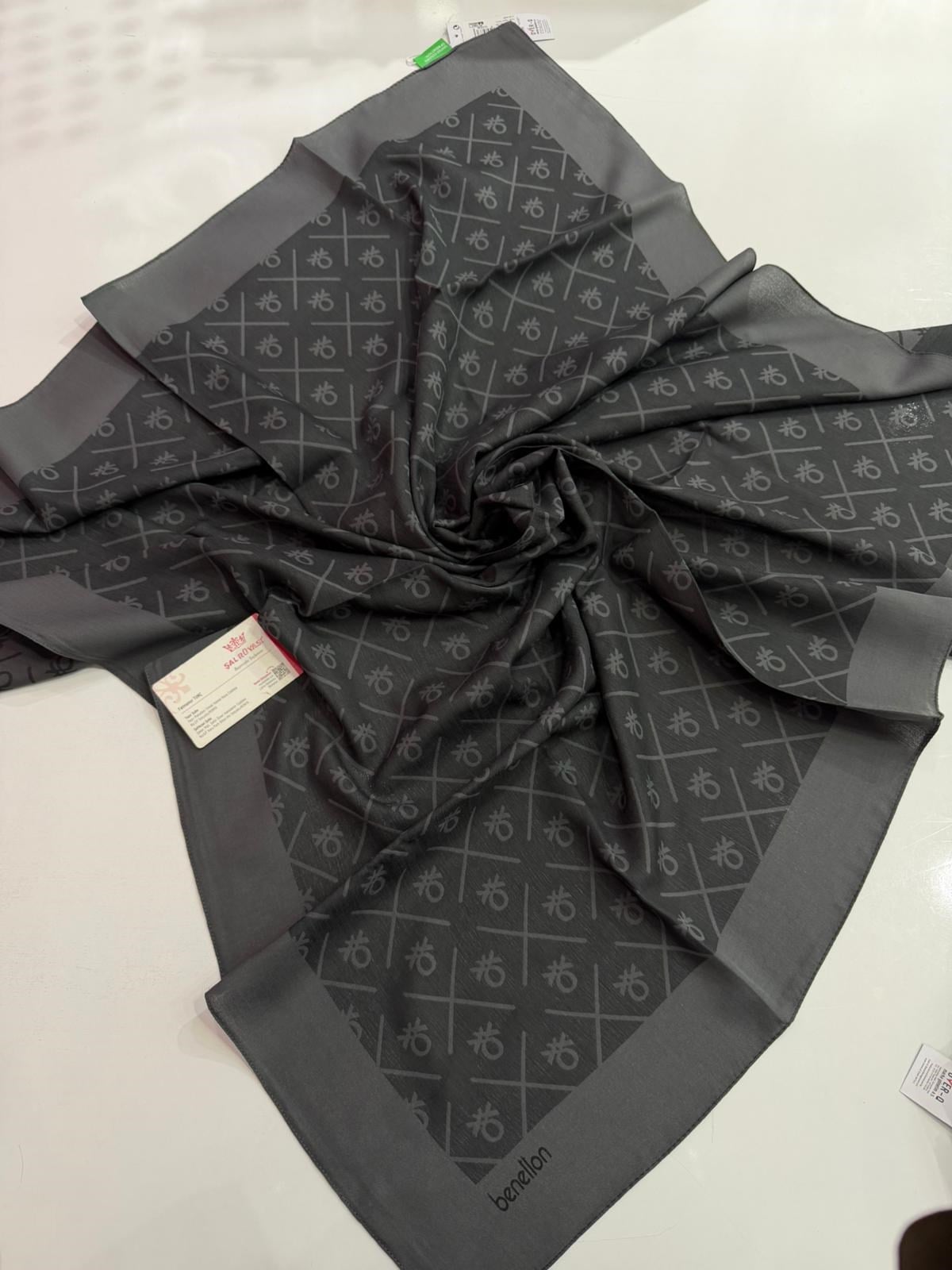 Benetton Monogram Elegante Koyu Antrasit Rengi