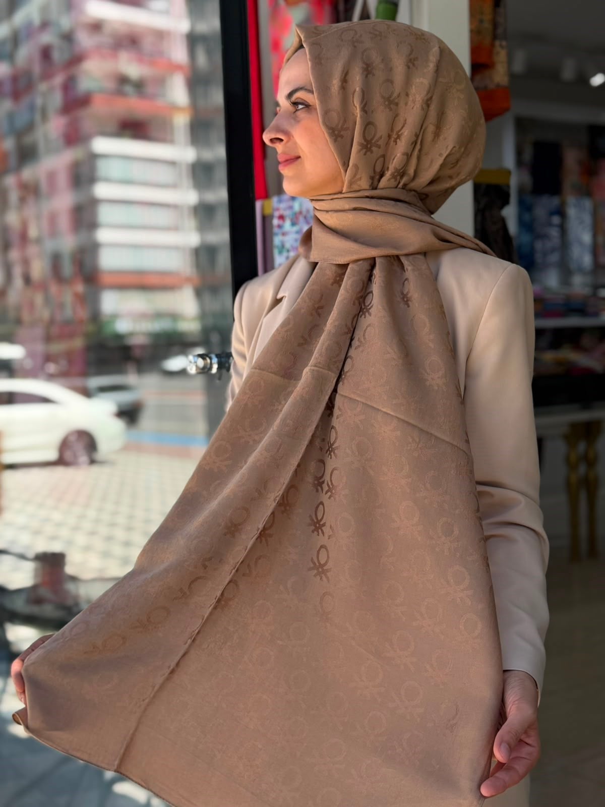 Benetton Naia Şal Camel Rengi