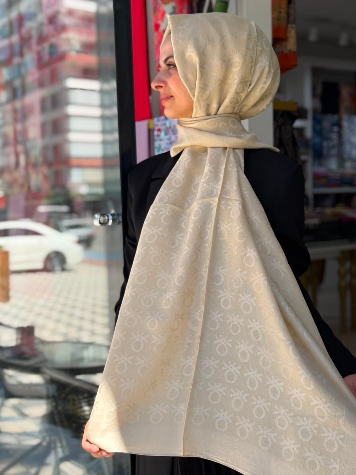 Benetton Naia Şal Krem Rengi