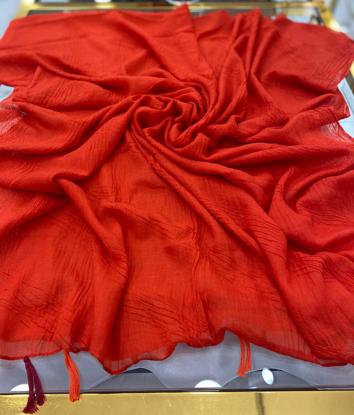 Bohem Tek Renk Şal Orange Rengi