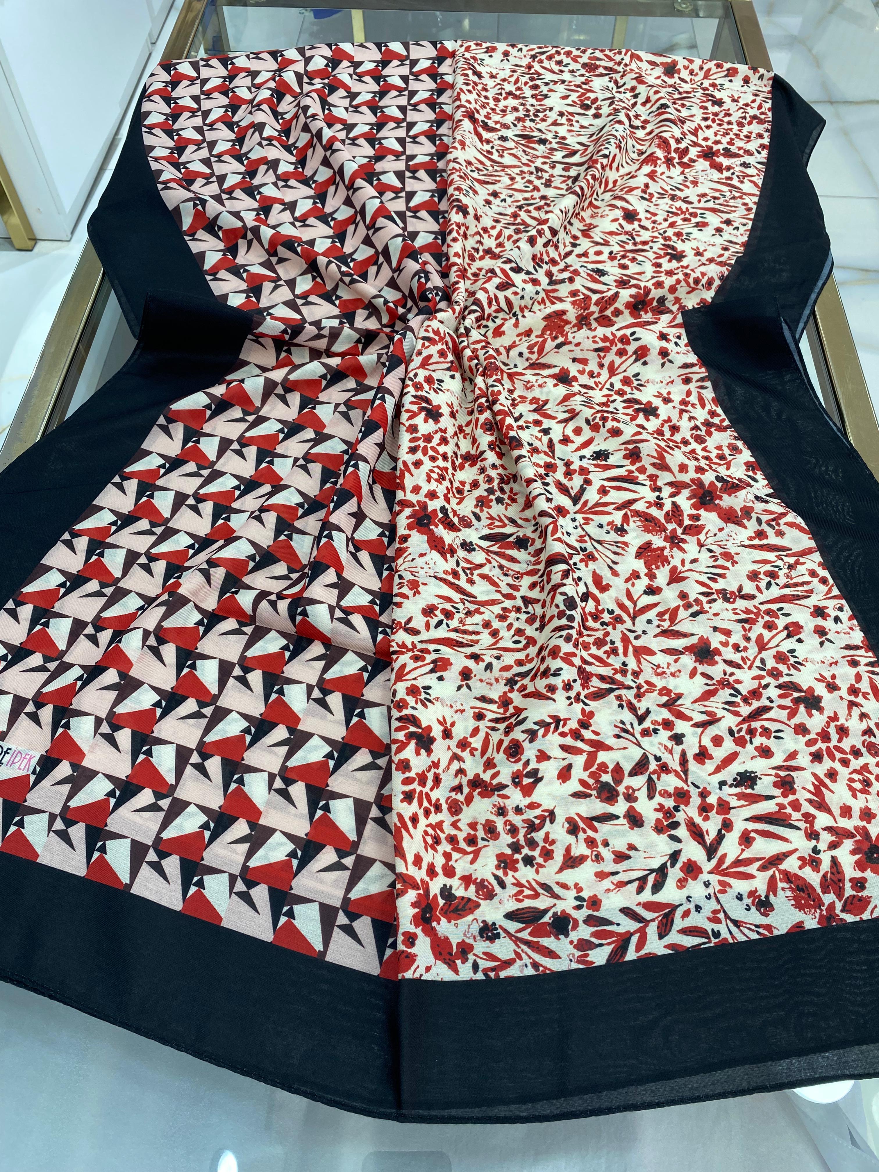 Desenli Butik Şal (Siyah)