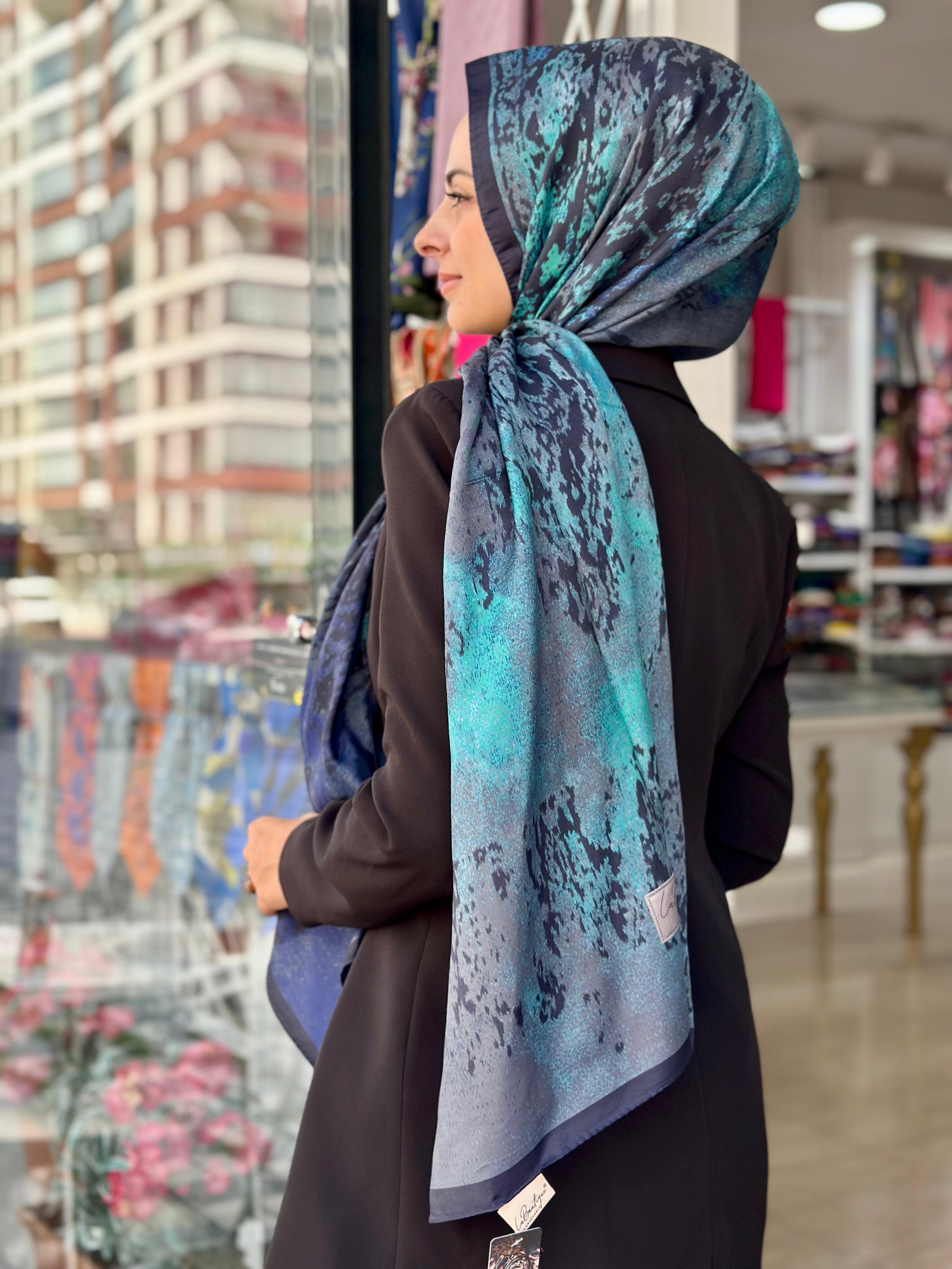 Desenli özel Seri Şal (Mavi-07)
