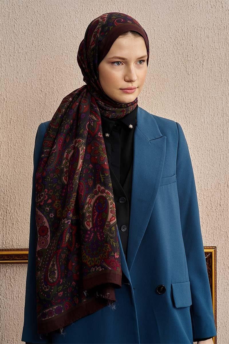 Ed Scarf Celebrity Bliss Şal Kızıl Kahve Rengi